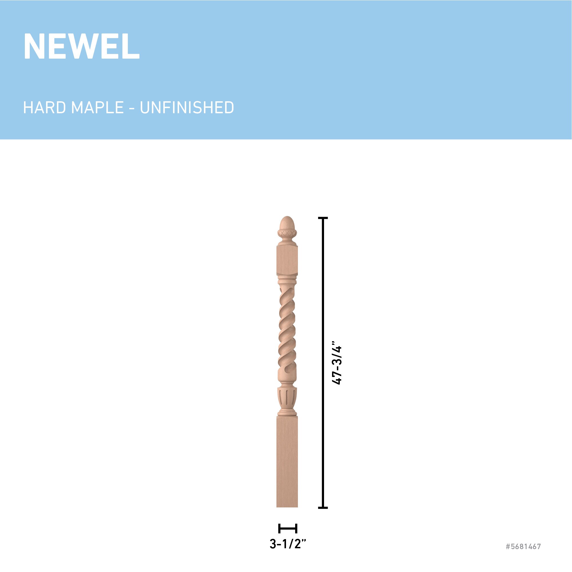 L.J. Smith Stair Systems LJT-3040-HM Interior-Stairpart-Newel-Posts - View #3