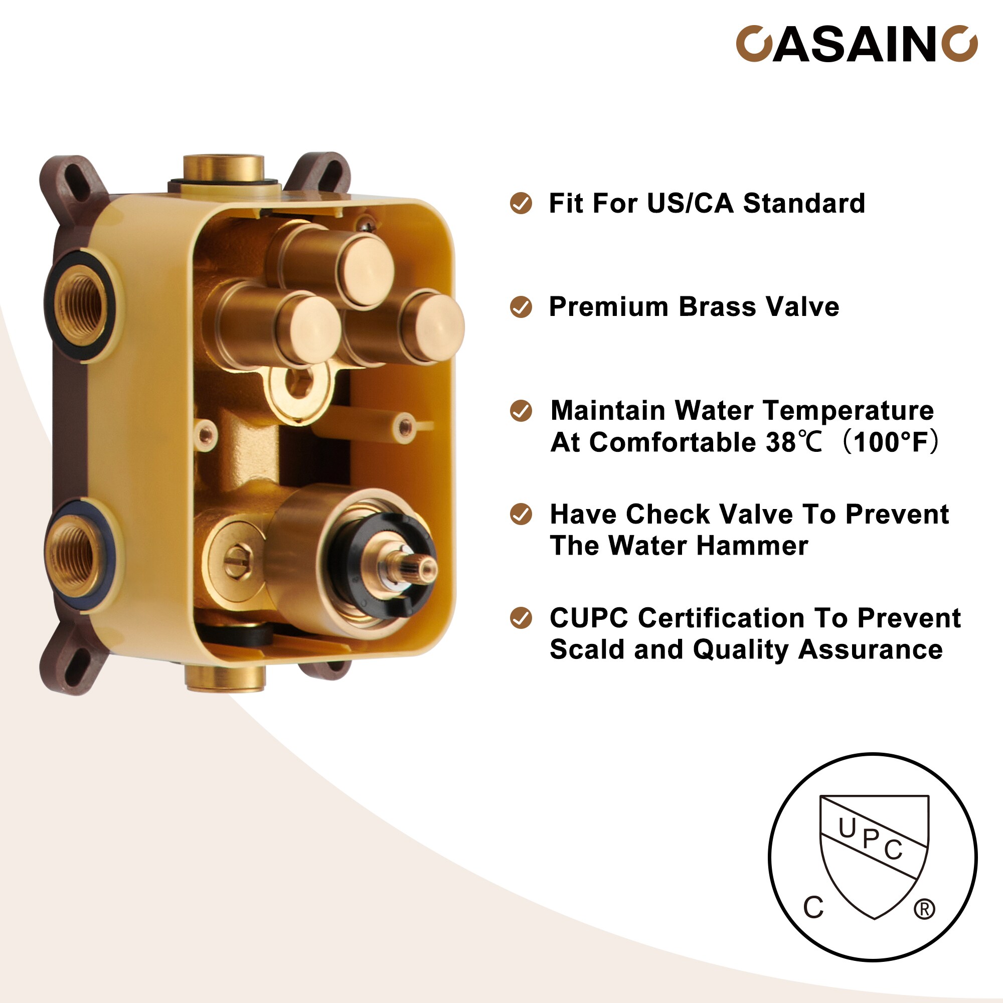CASAINC CS6220-22BG Showerhead-Bar-Panels - View #9