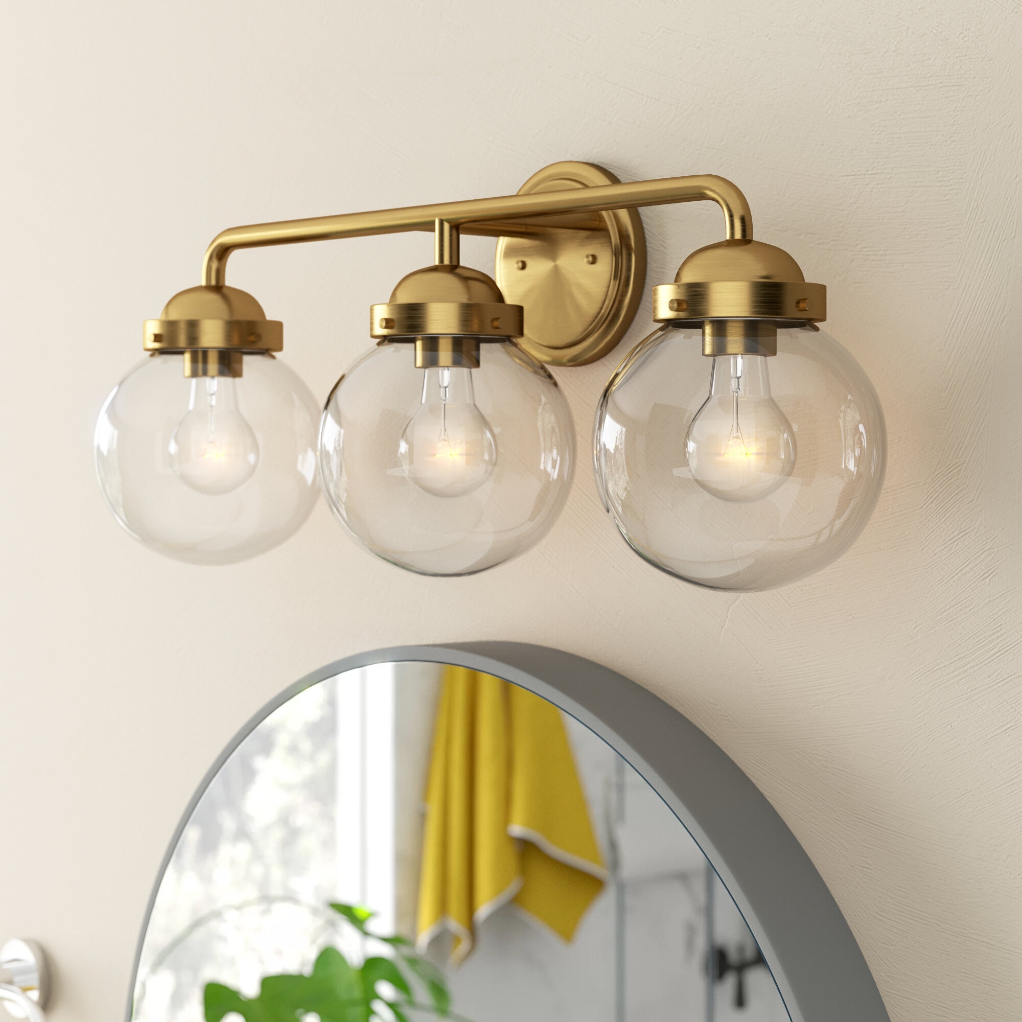 Designers Fountain Knoll 24-in 3-Light Brushed Gold Vintage Vanity ...