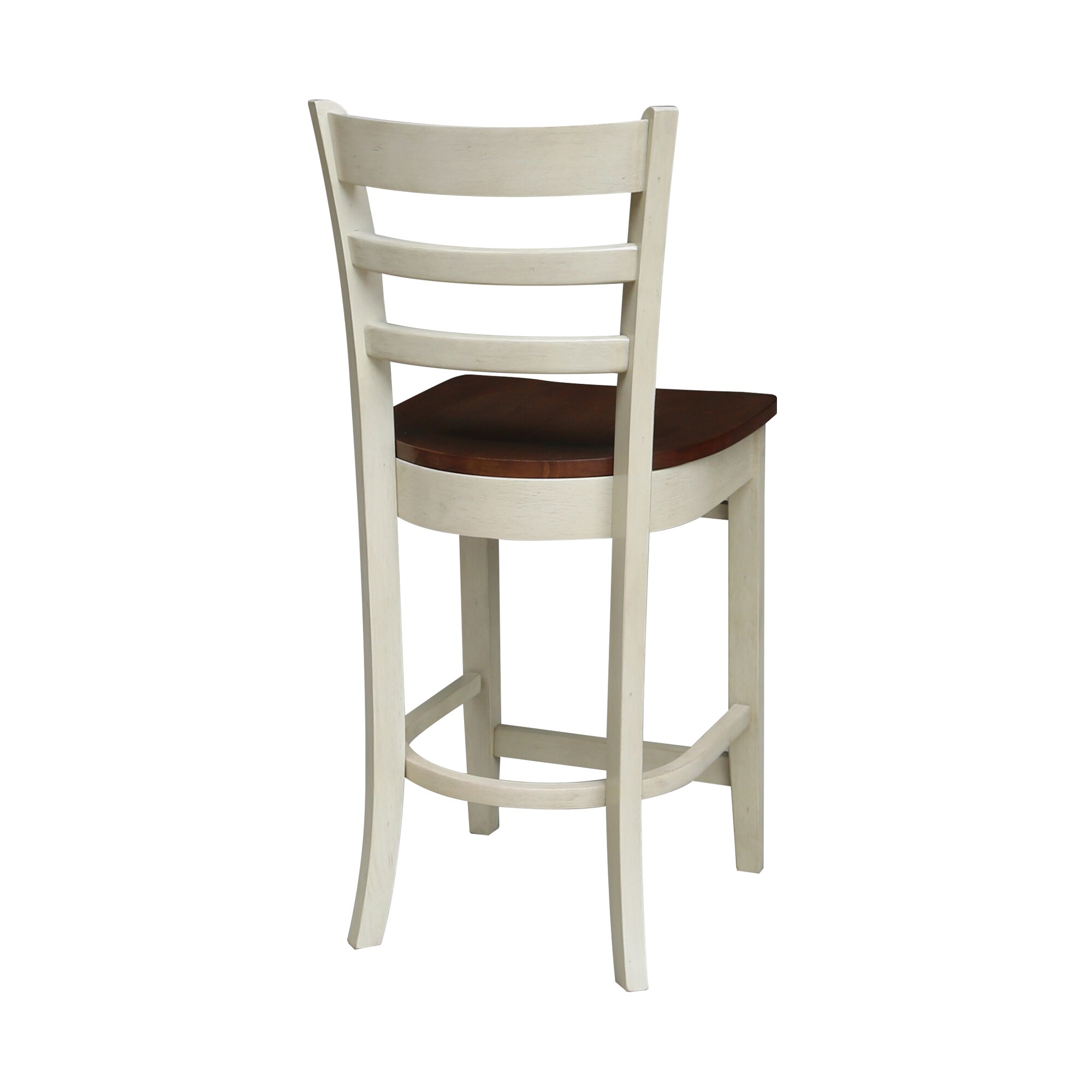 International Concepts Emily Antiqued Almondespresso 24 In H Counter Height Wood Bar Stool In