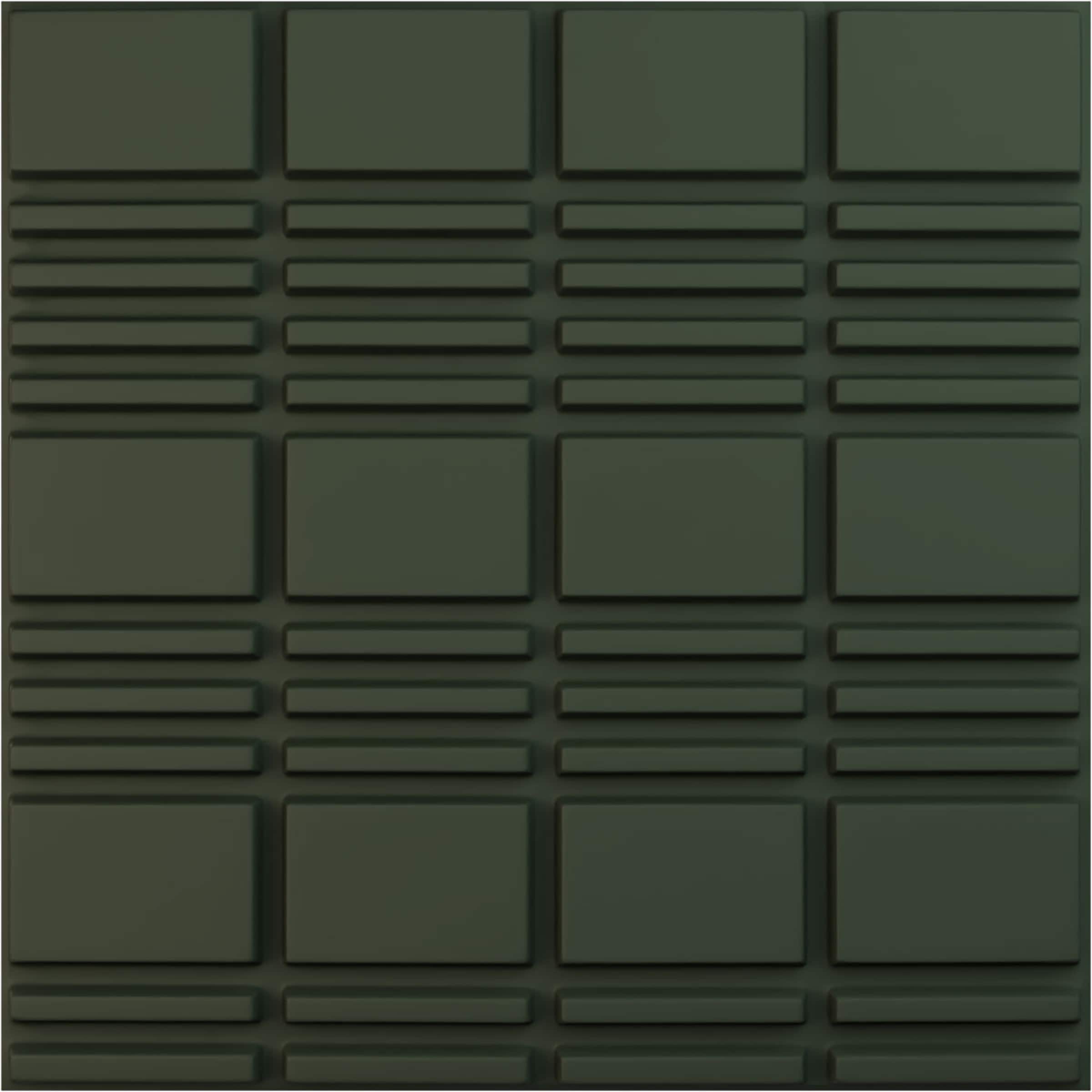 Ekena Millwork WP20X20SDGHC 19-5/8-in x 19-5/8-in Embossed UltraCover Satin Hunt Club Green PVC Wall Panel