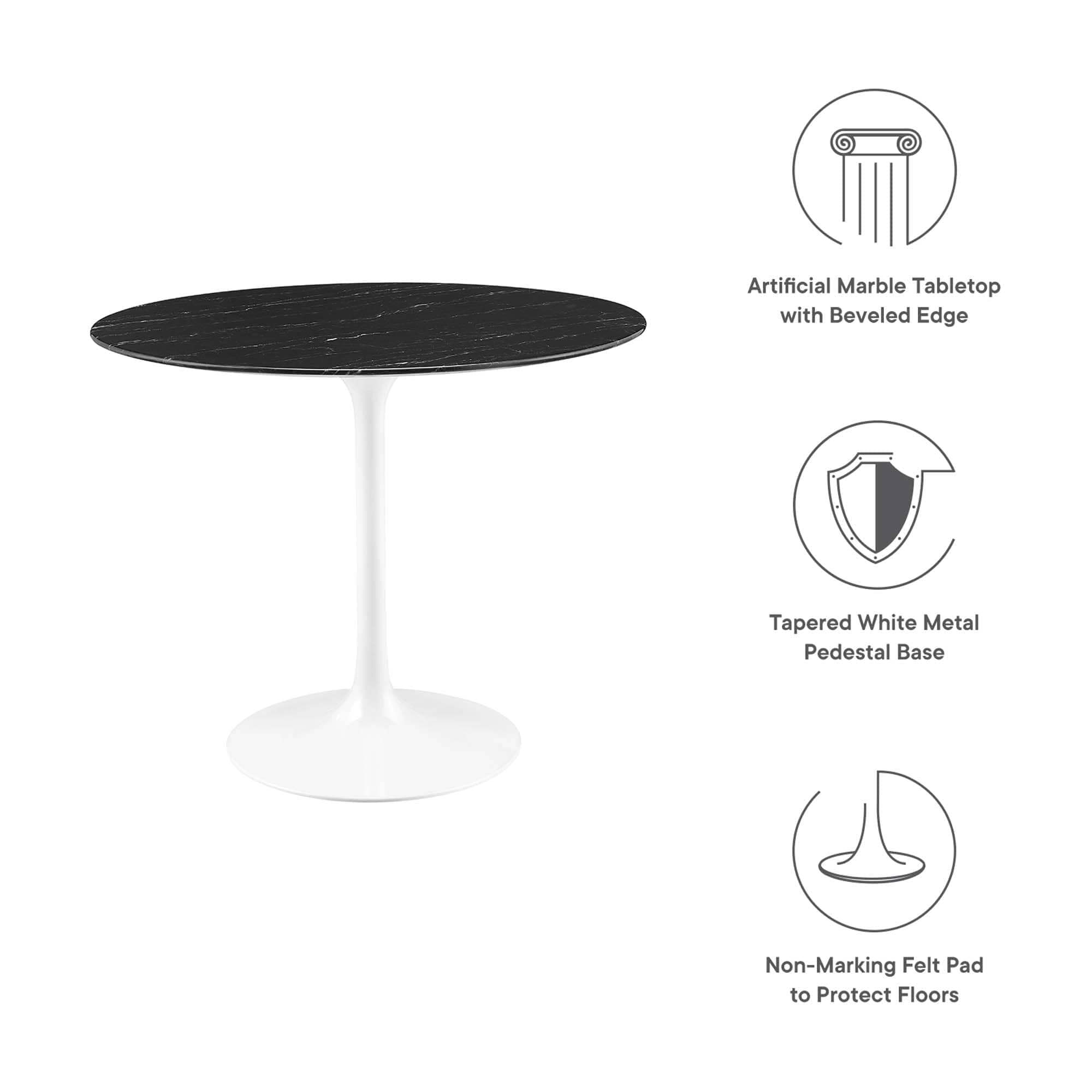 Modway EEI-5168-WHI-BLK Dining-Tables - View #2