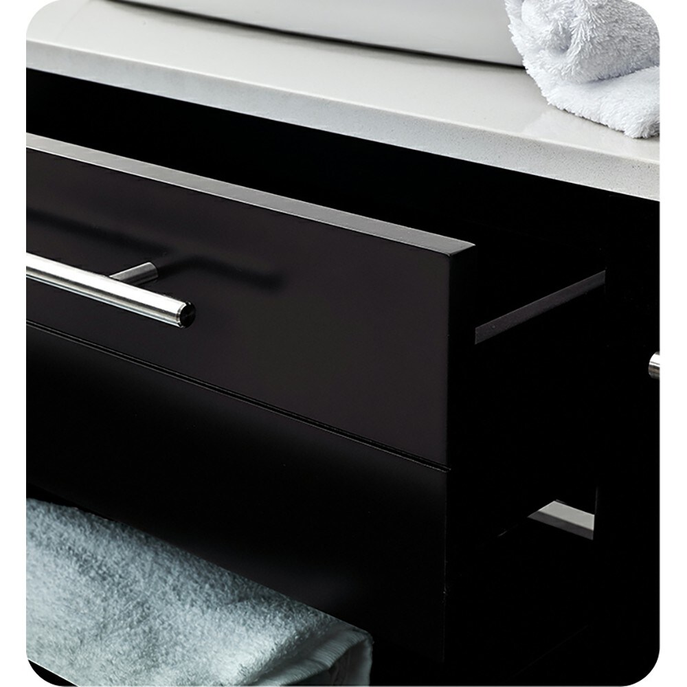 Fresca Lucera 60-in Espresso Single Sink Floating Bathroom Vanity with ...