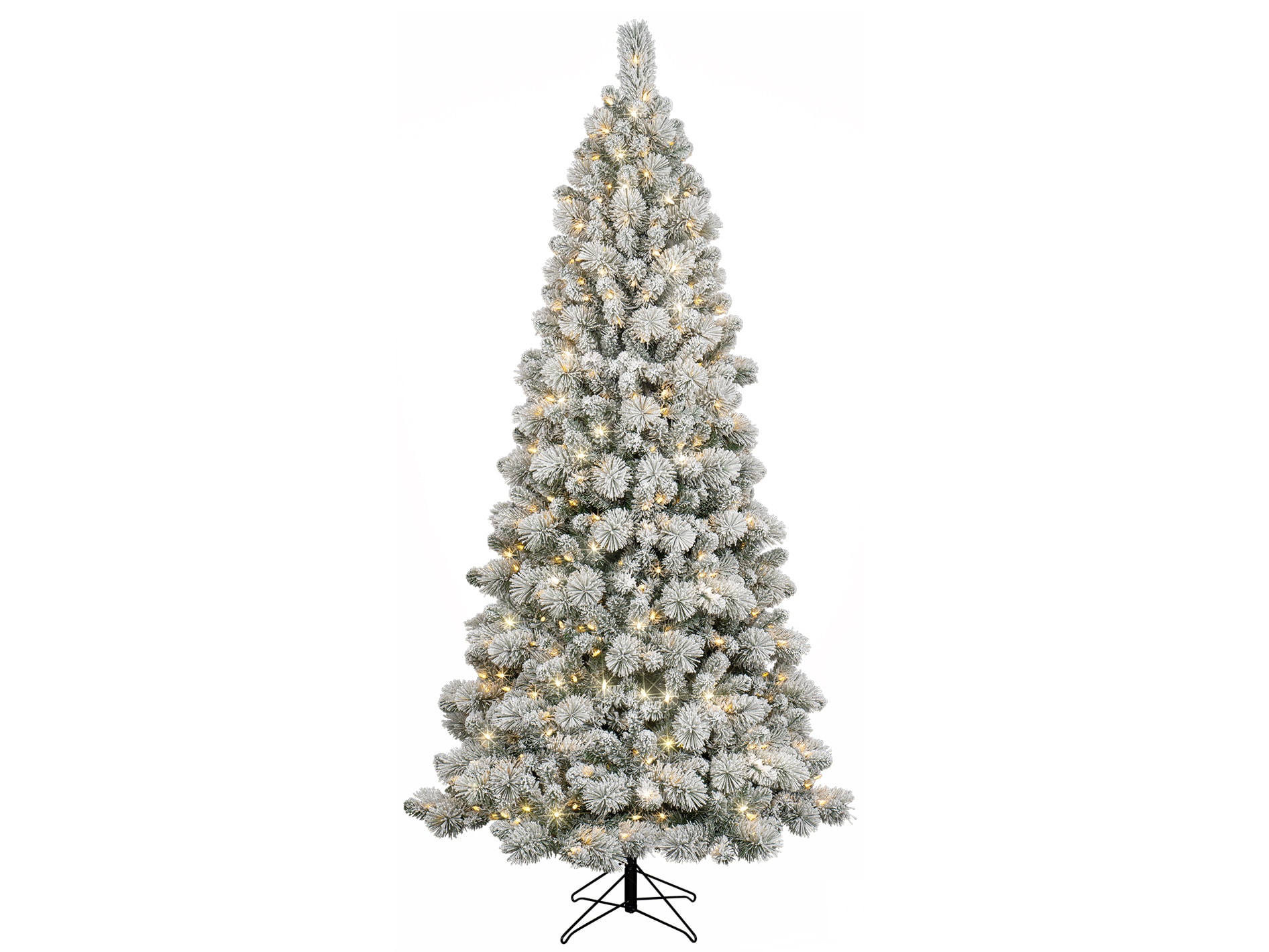 GE 7.5ft Flocked Laurel Pine Pre-lit LED Artificial Christmas Tree