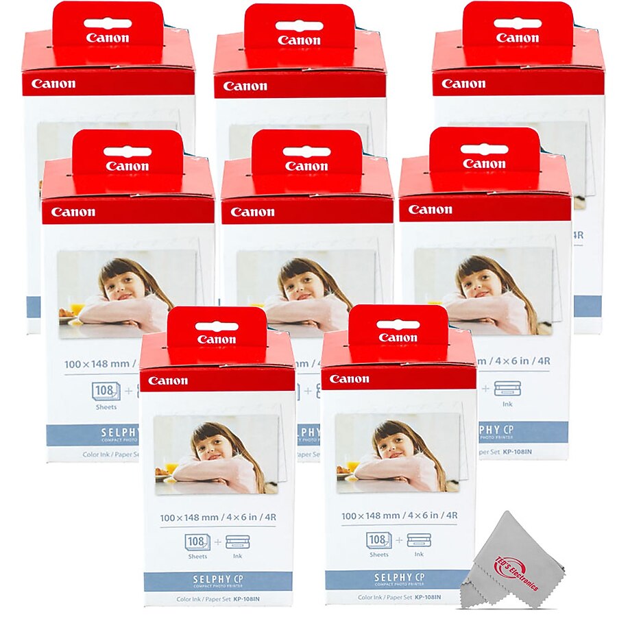 Color Base Paper Canon 8x KP 108IN Selphy Color Ink 4x6 Paper Set 3115B001 for SELPHY ...