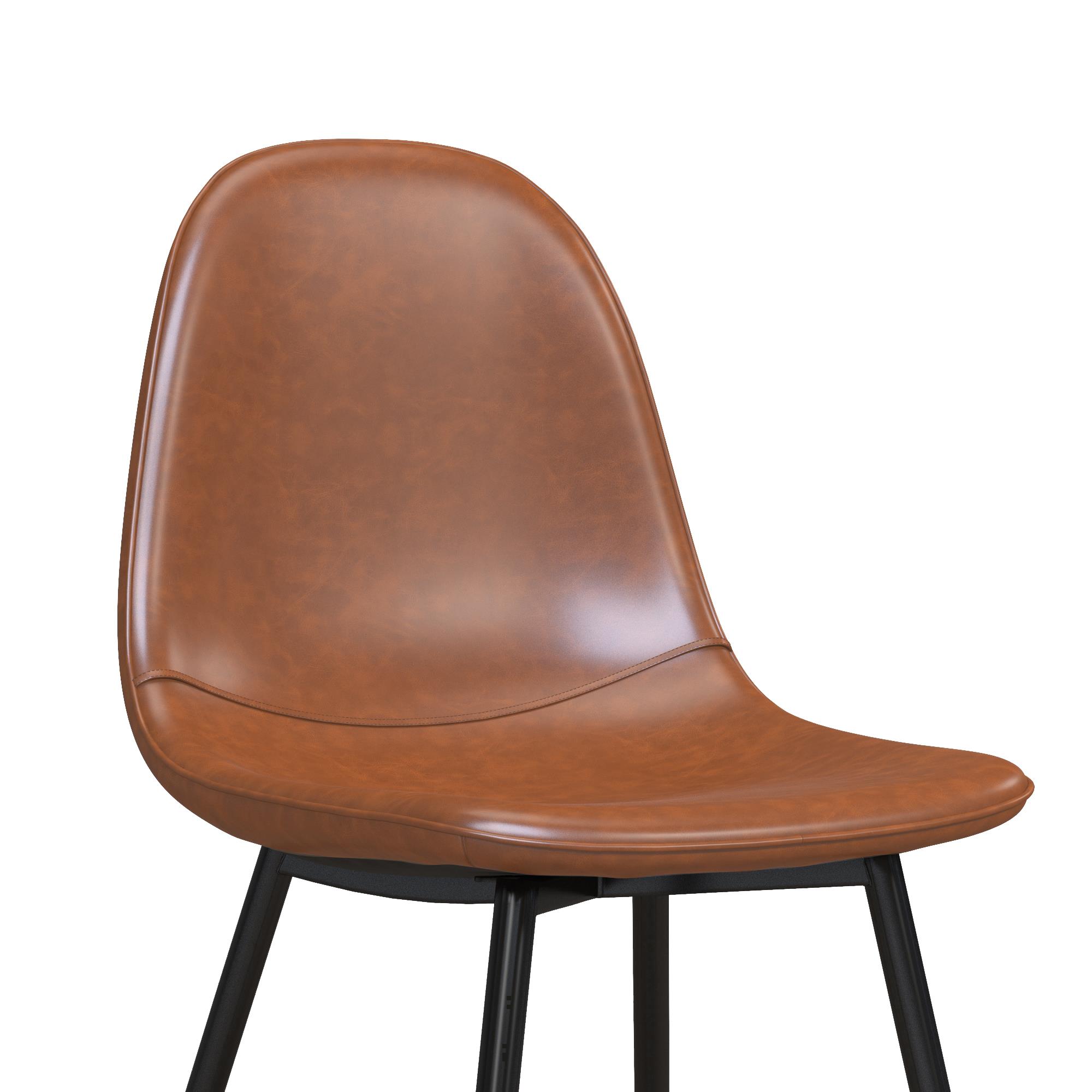 camel faux leather dining chairs