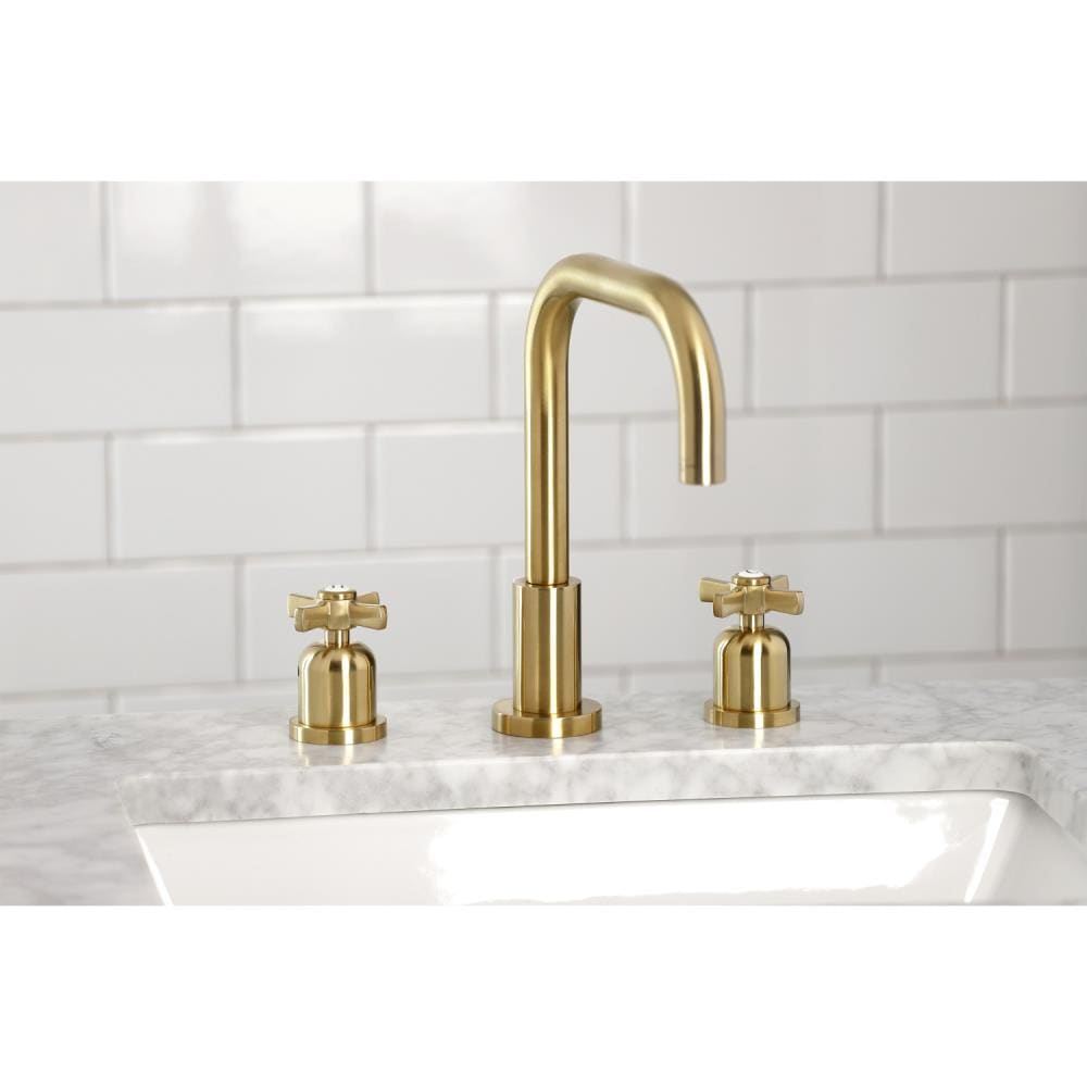 Kingston Brass FSC8929ZX Millennium Widespread Bathroom Faucet, 5-3/8 Inch  in Spout Reach, Polished Nickel