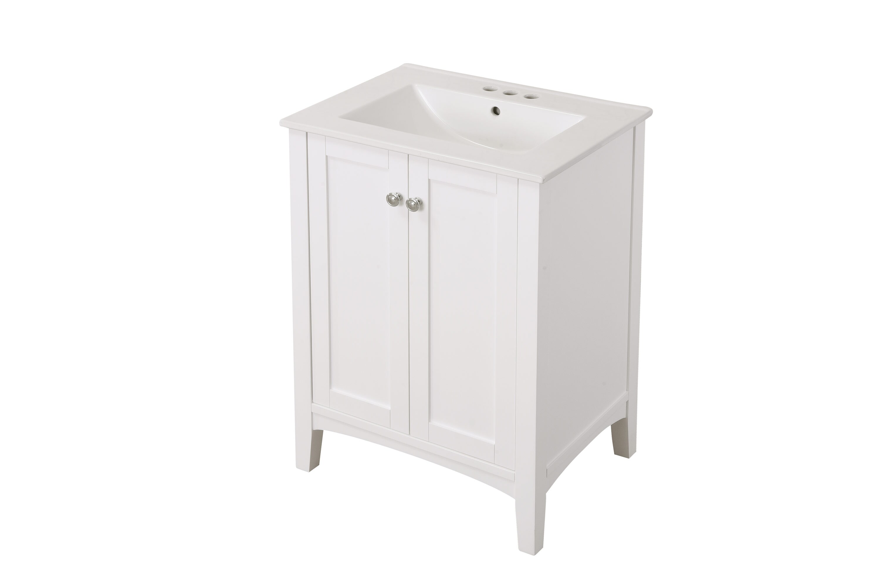 Elegant Decor Home Furnishing 24 In White Single Sink Bathroom Vanity   49747474 