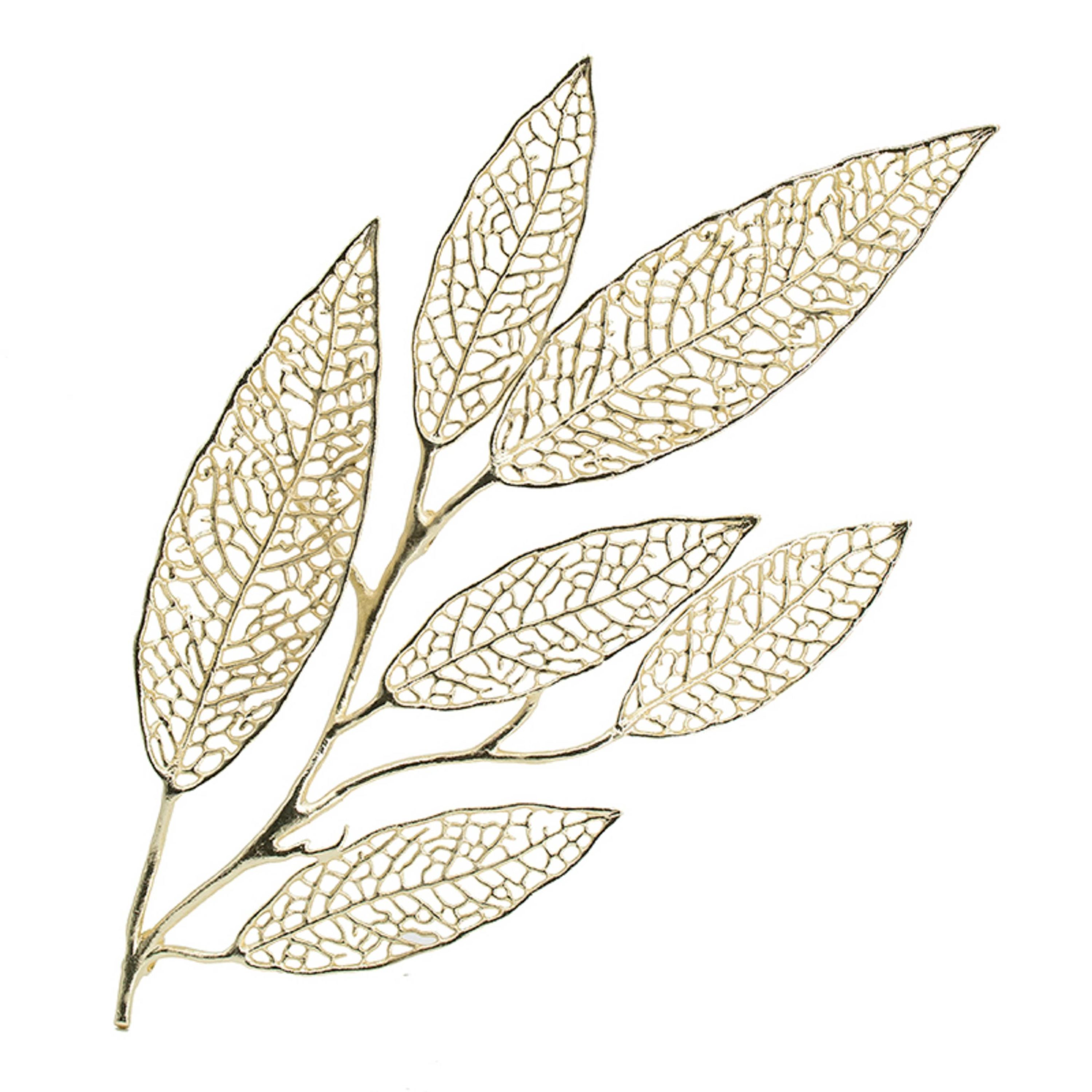 A&B Home 48442 A and B Home 35"H Gold Aluminum Indoor Large Leaves Wall Art, Wall Dcor Sculpture for Home Office Living Room Hallway Kitchen 35-Inches H x 17.7-Inches W Botanical Metal 3D art