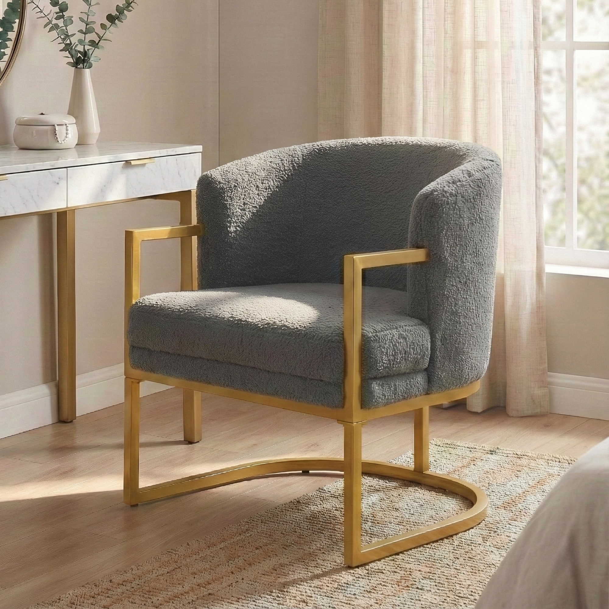 LUXEYARD Modern Accent Chair Cozy Armchair Upholstered Reading