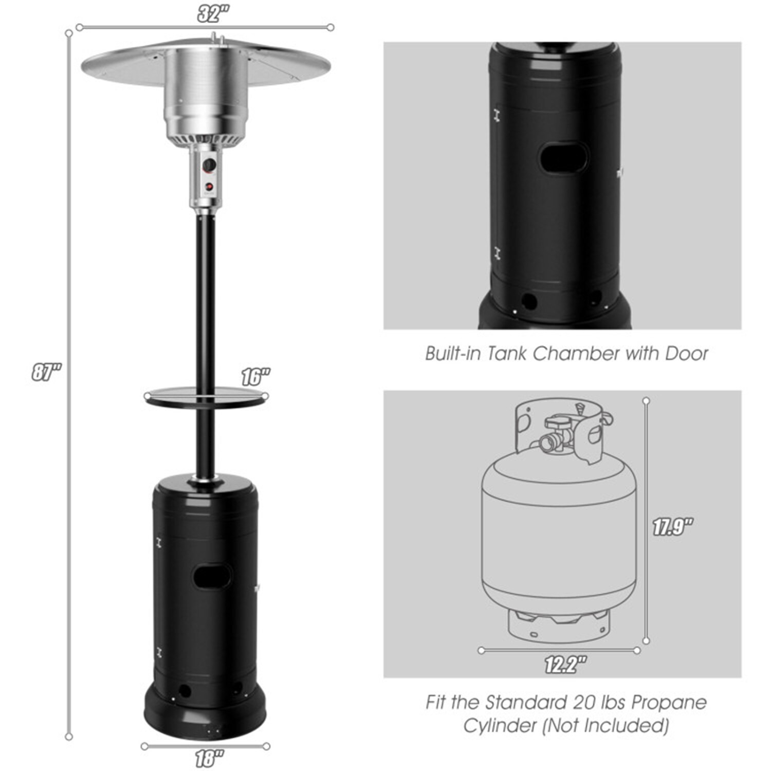 Mondawe MO-HW61848BK Outdoor-Gas-Patio-Heaters - View #10