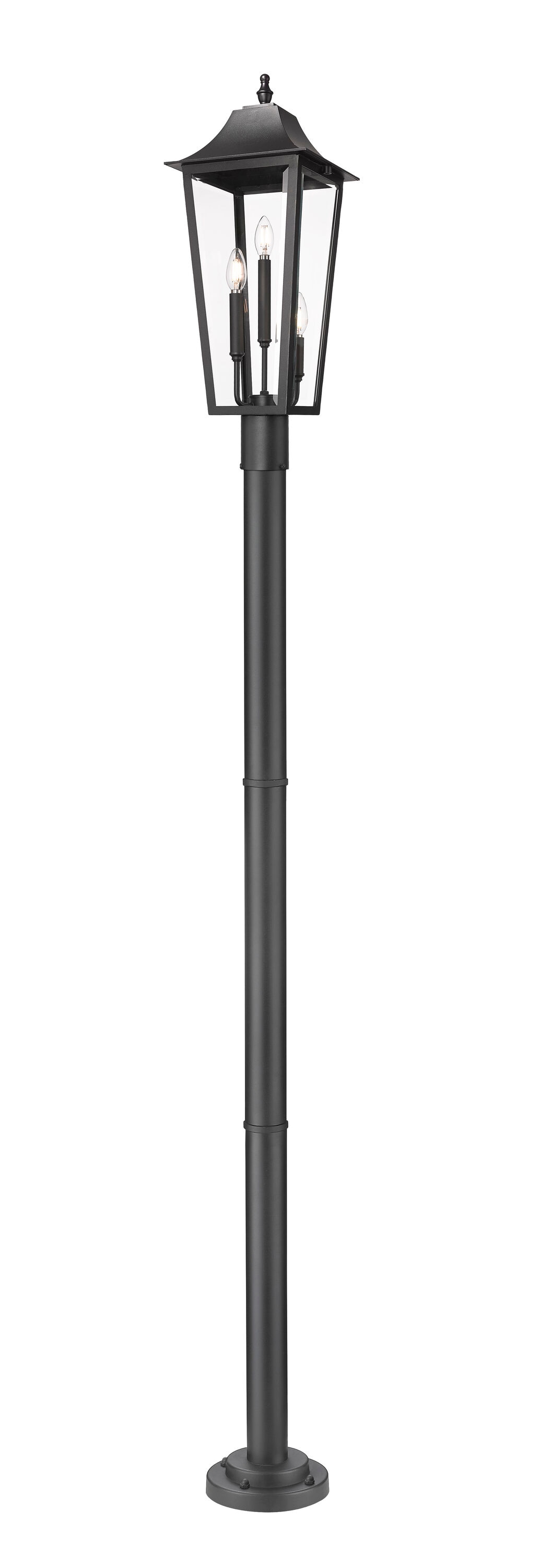 Z-Lite 5008PHBR-567P-BK Gannon Black Hardwired LED Incandescent Post light