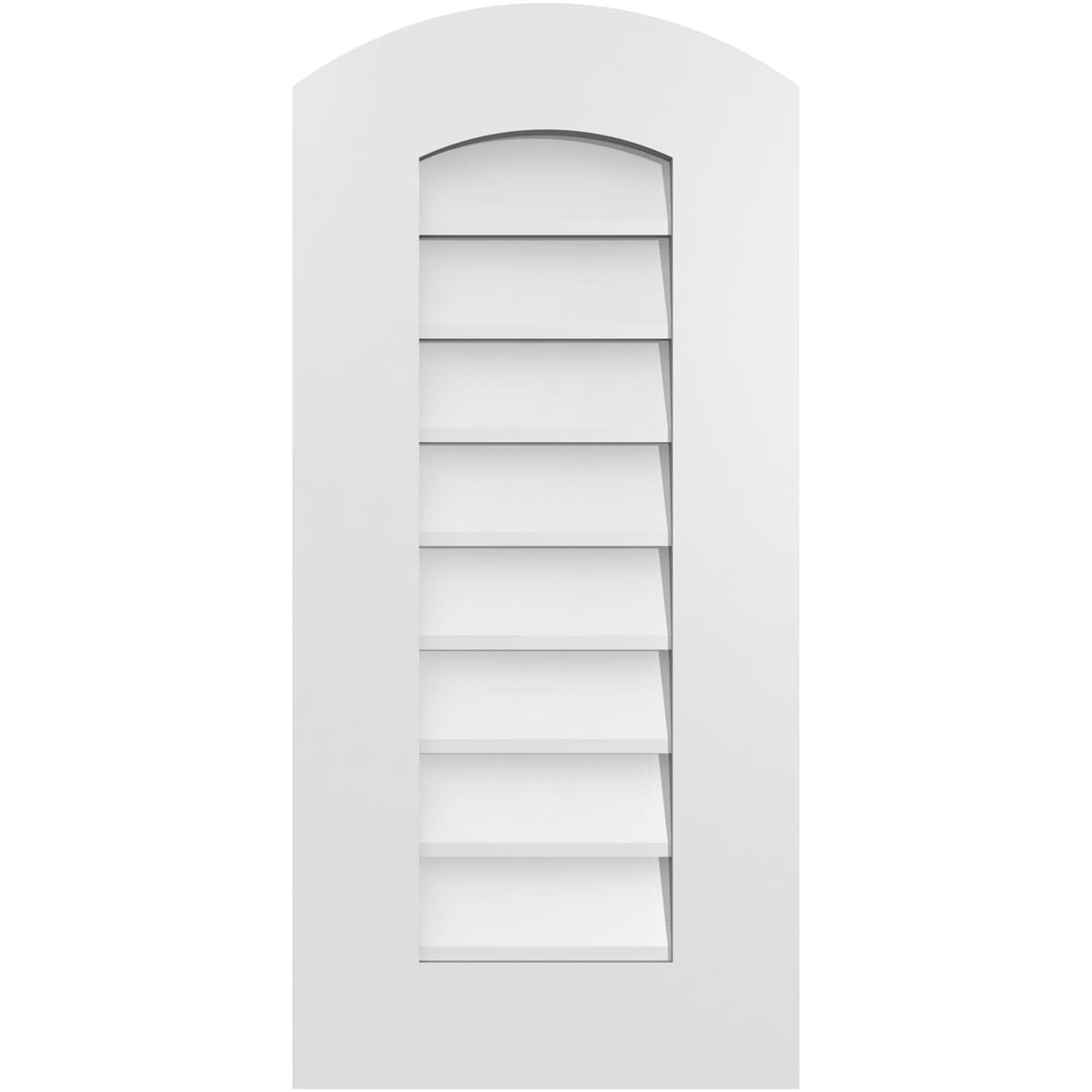 Ekena Millwork GVPAR14X3001SN 14-Inches x 30-Inches Off-white Round top PVC Gable Louver Vent