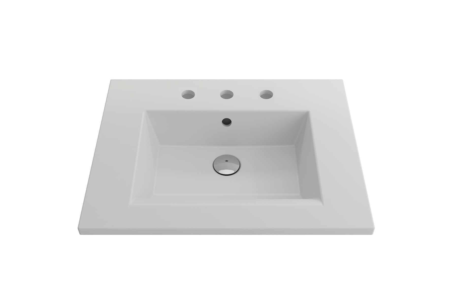 BOCCHI 1161-002-0127 Fire Clay 19-in Wall-mount Rectangular Modern Matte White Bathroom Sink