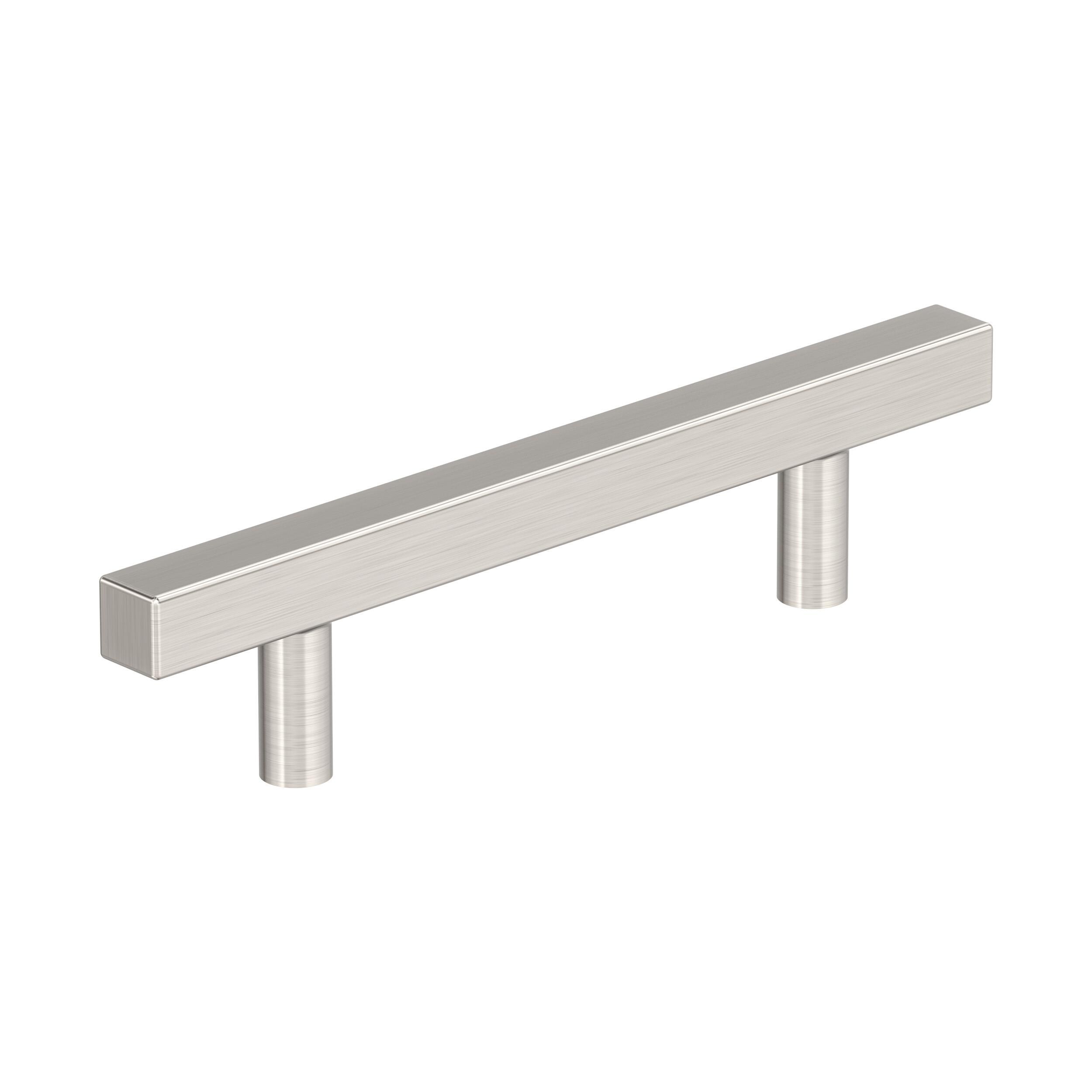 Amerock 25VMP37176G10 Bar Pulls Square 3-3/4-in , 96mm Center to Center Satin Nickel Square Bar 25 -Pack