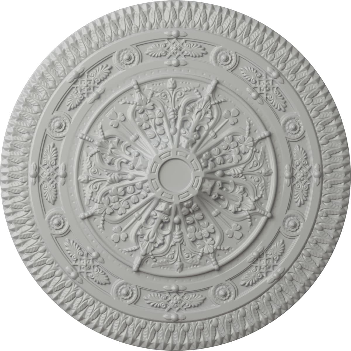 Ekena Millwork CM37NAFRF Naple 37.5-in W x 37.5-in L Painted Frost Polyurethane Whole Ceiling Medallion