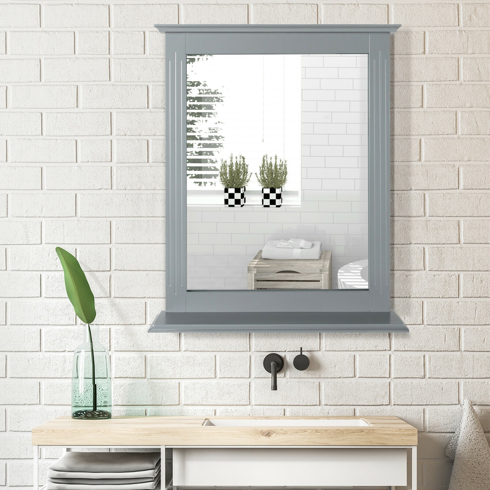 WELLFOR OUG61553GR Framed-Bath-Mirrors - View #2