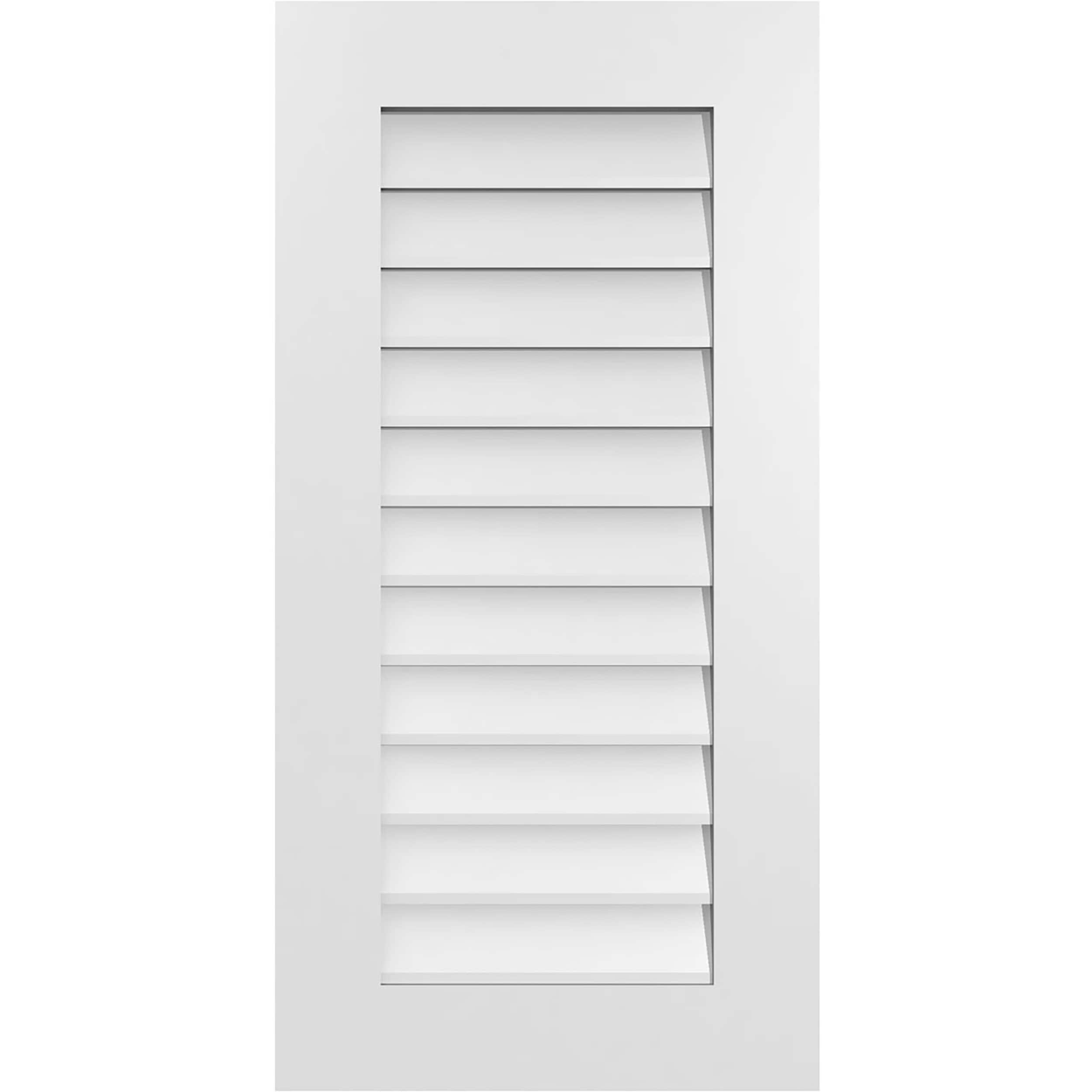 Ekena Millwork GVPVE18X3601SN 18-Inches x 36-Inches Off-white Rectangle PVC Gable Louver Vent