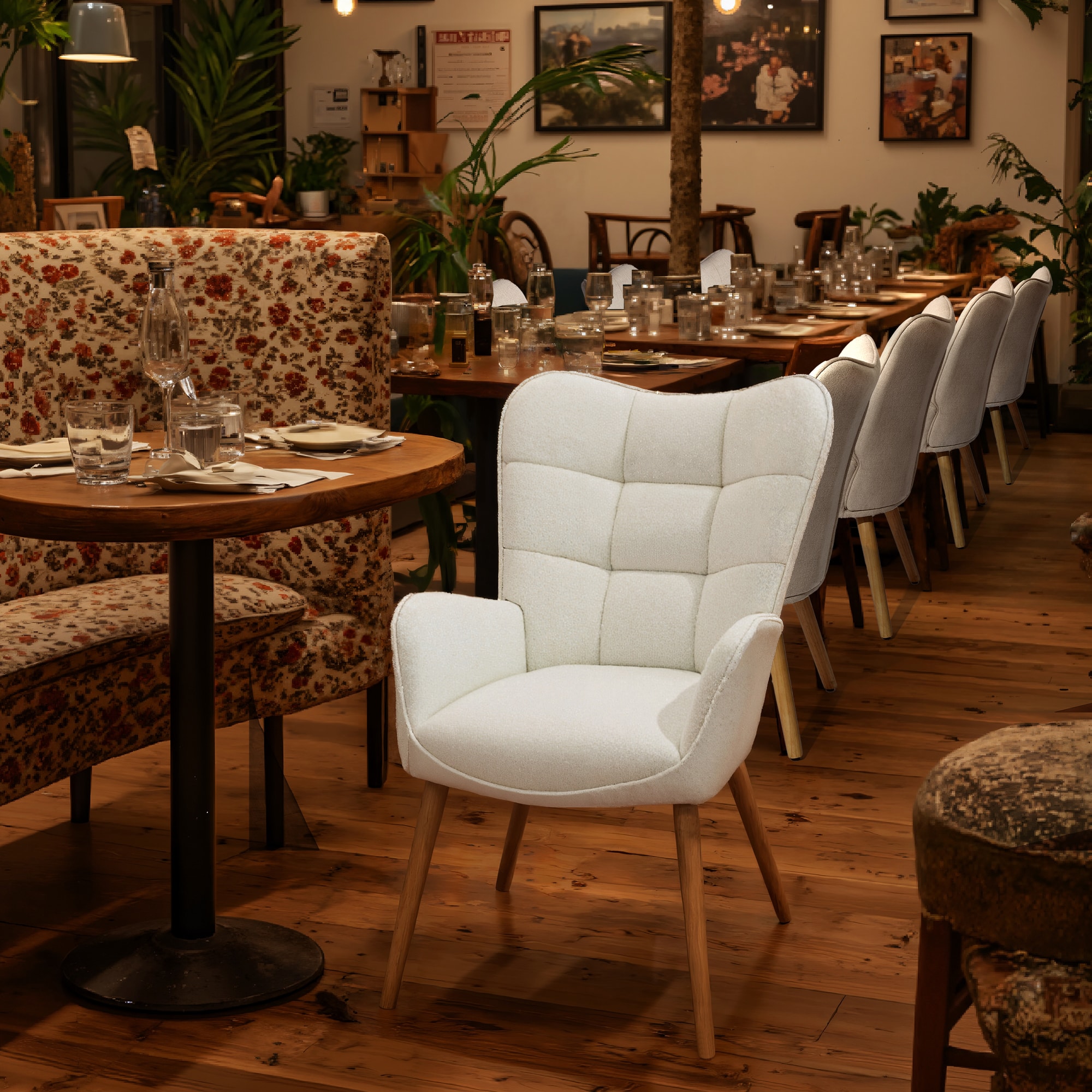 Homy Casa KYIWQ CREAM 1 Dining-Chairs - View #2