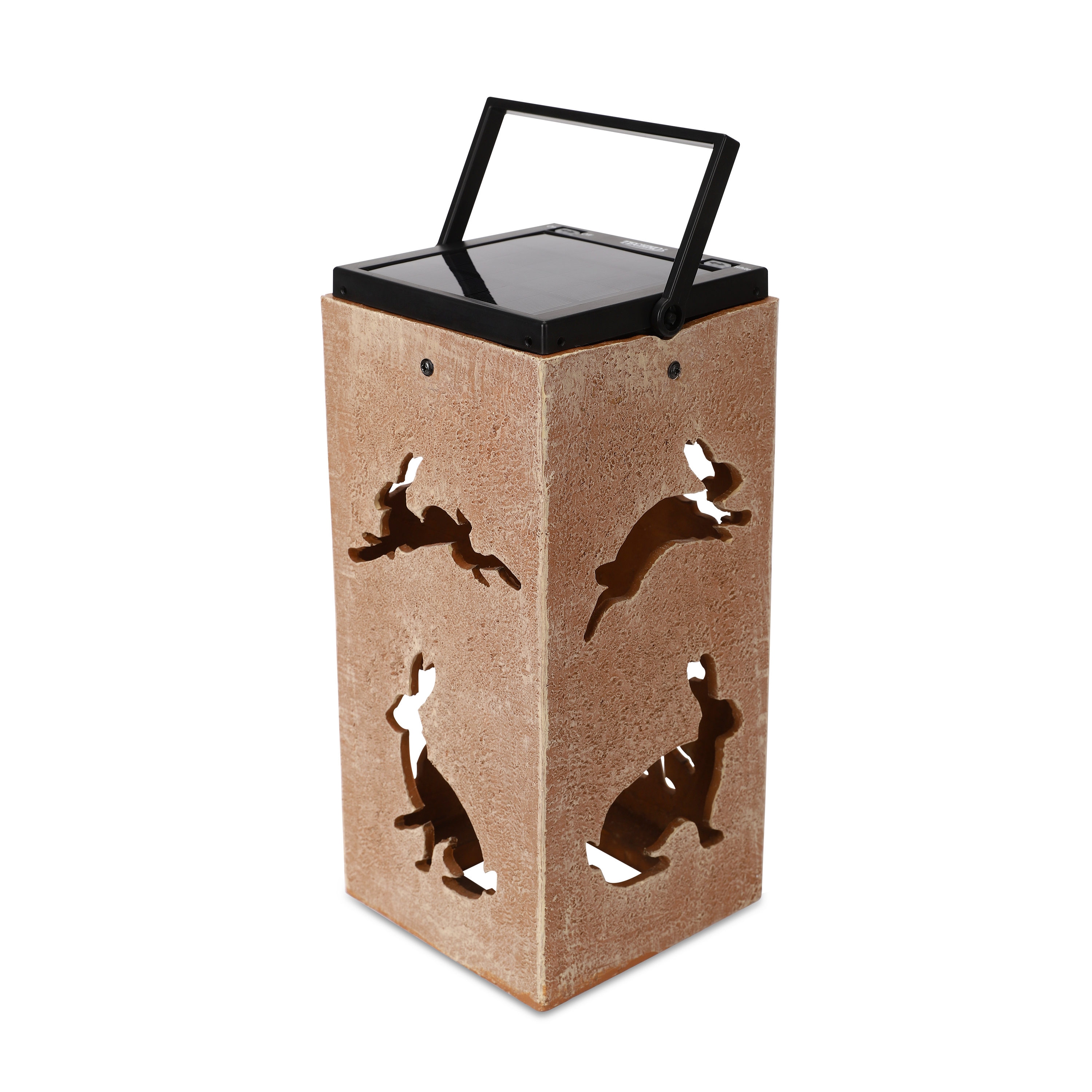 TECHKO SPL-704 Outdoor Solar Lantern Decor - Bunnies Rabbits 122 -Lumens 0.3 -Watt Tan Solar LED Outdoor Path Light ( 6000-K )