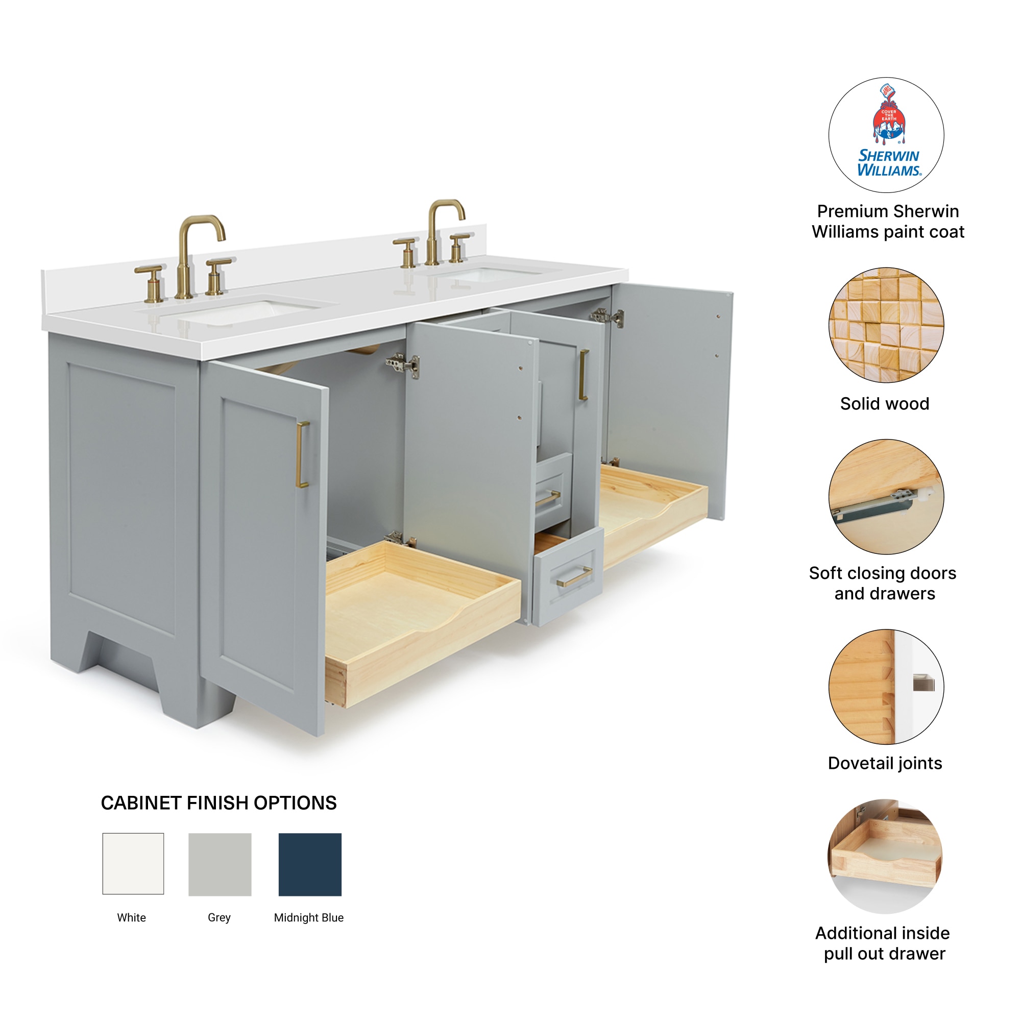 ARIEL Q073DWQRVOGRY Bath-Vanity-Combo - View #4