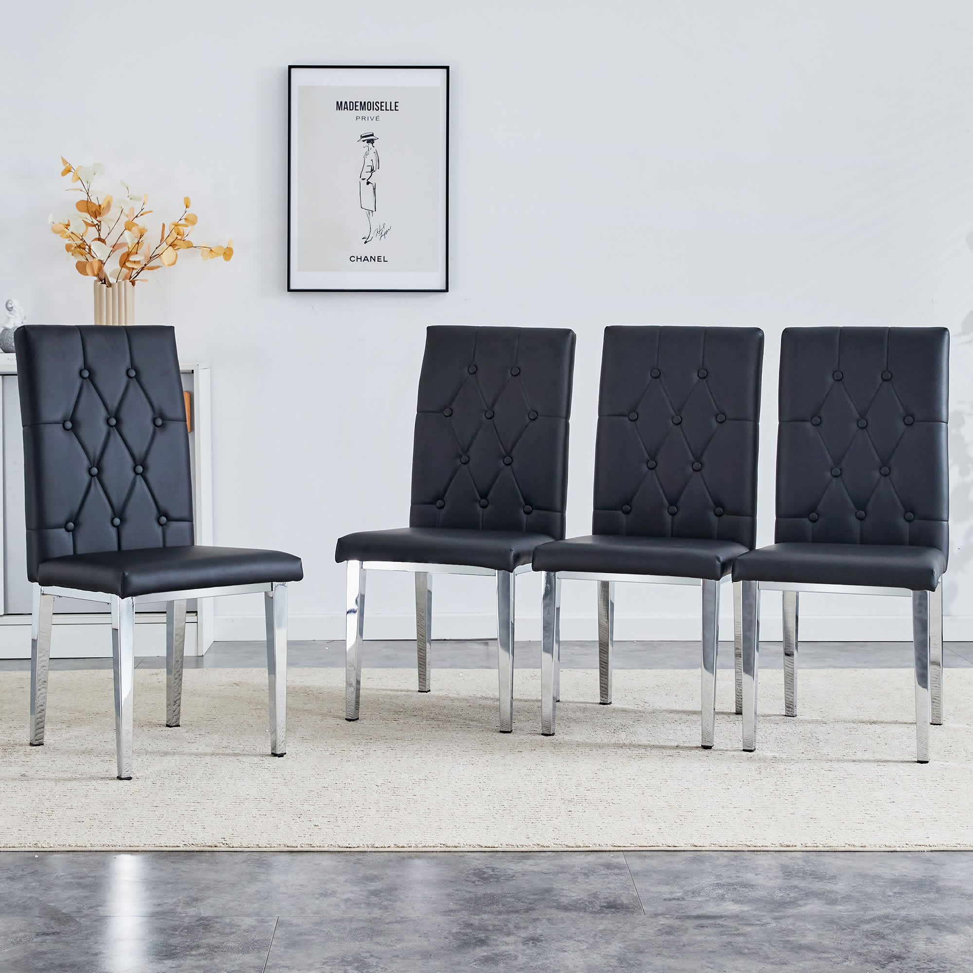 Vynxaria LEXY0073-DJCY-4BLA Dining-Chairs - View #3