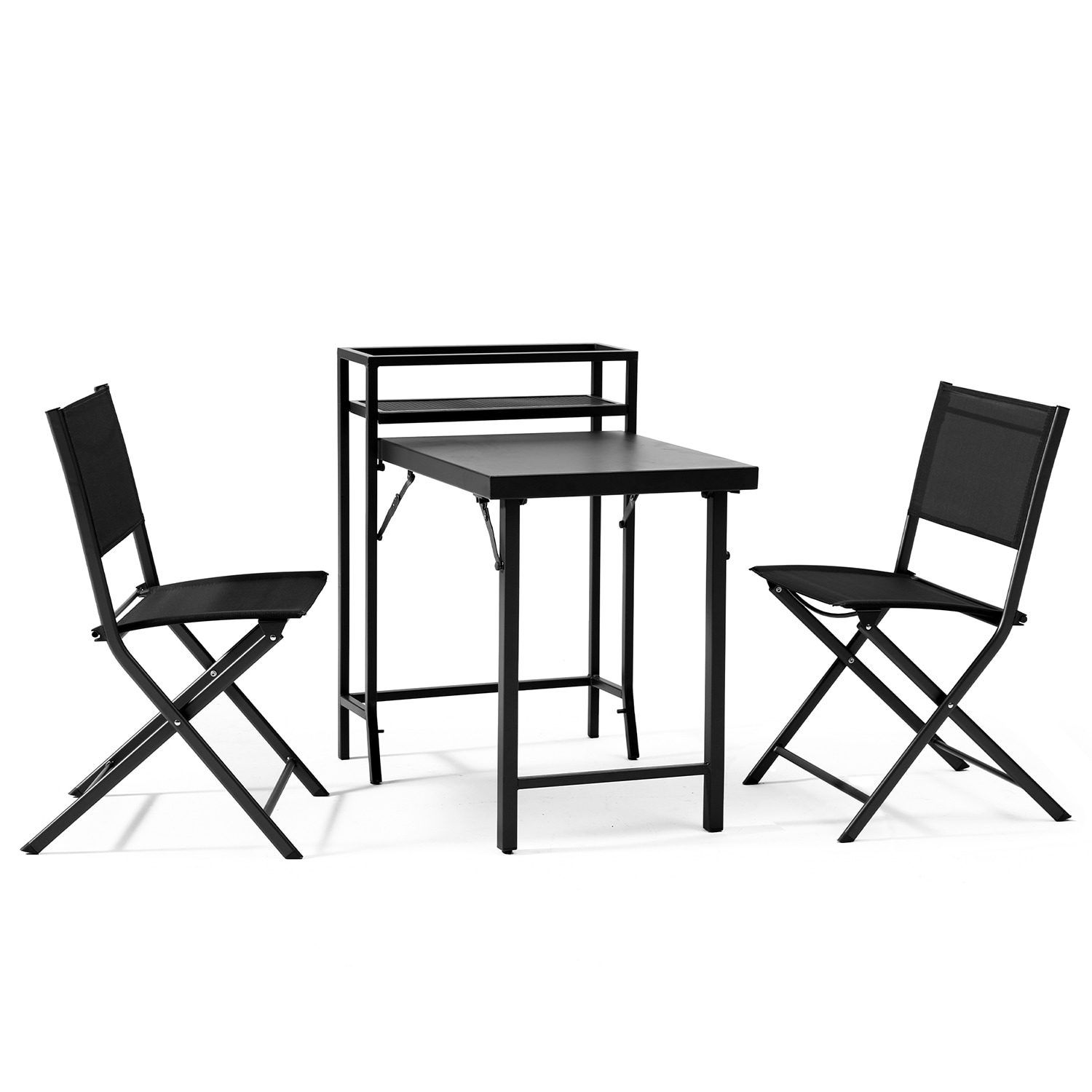 GZMR Patio Bistro Set 3 Bistro Patio Dining Set Steel Rectangle Table ...