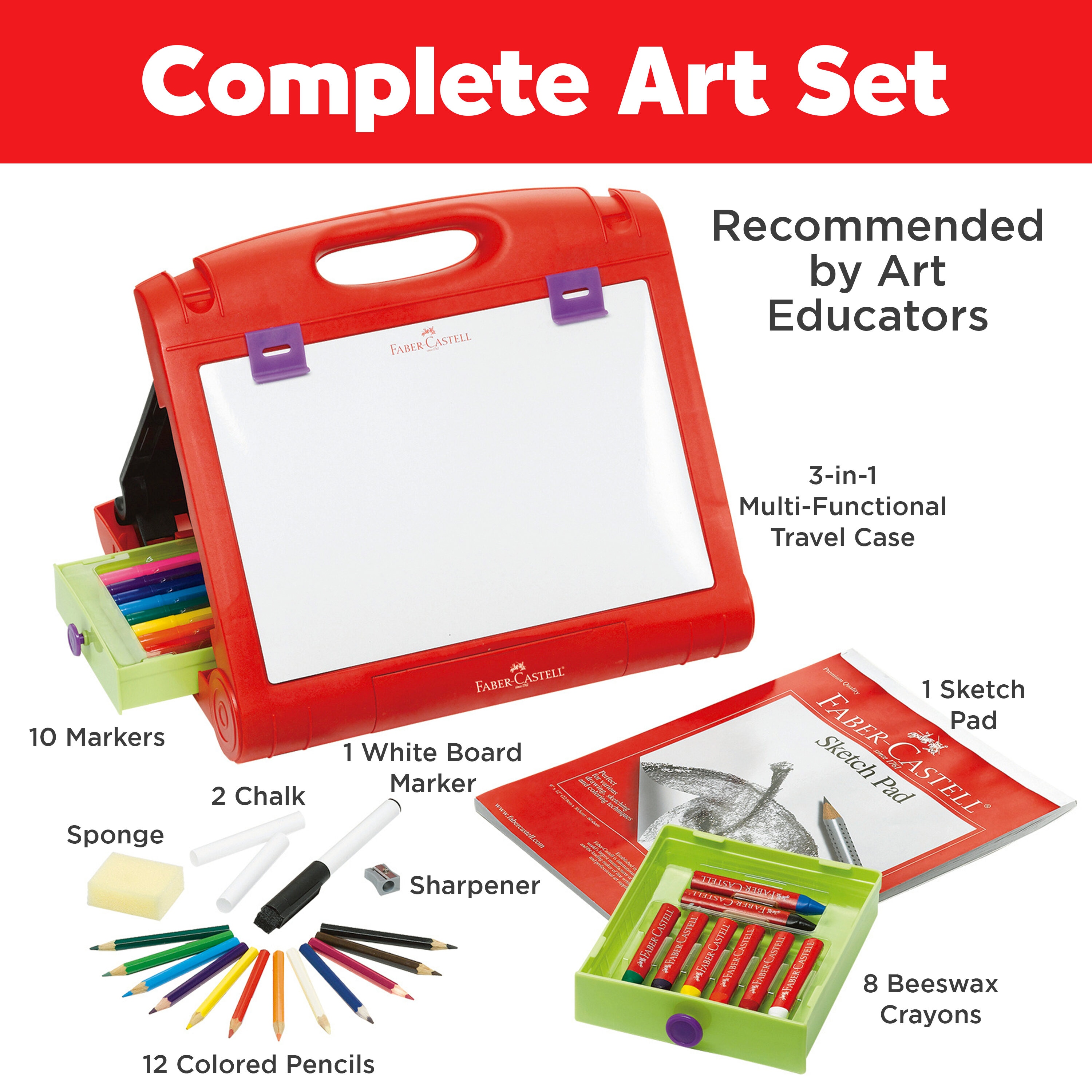 Faber-Castell Young Artist Essentials Gift Set- Child Art Set for Boys and  Girls