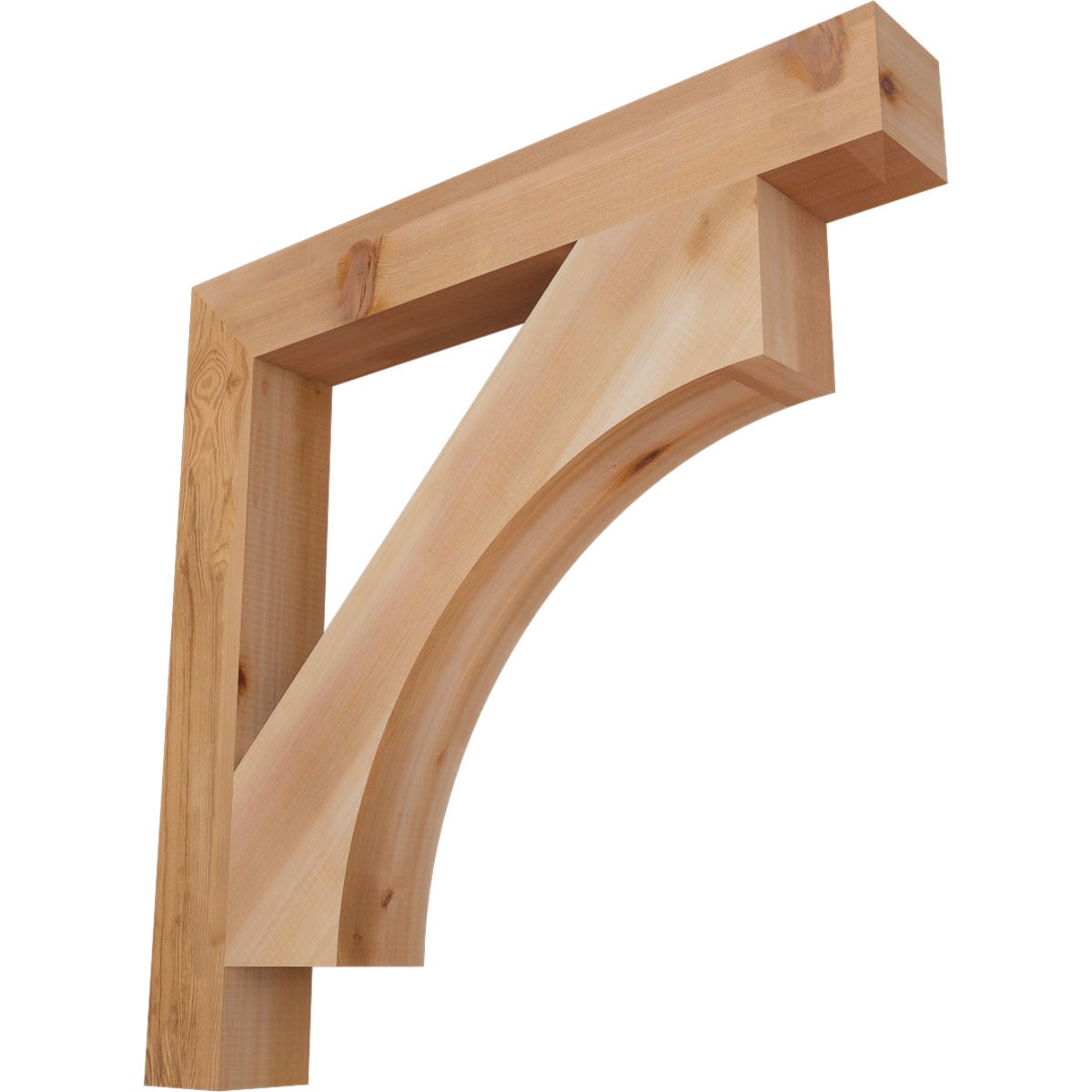 Ekena Millwork BKT04X30X30WTL05SWR Westlake block smooth 3-1/2-in x 30-in x 30-in Western red cedar Brown Wood Standard bracket
