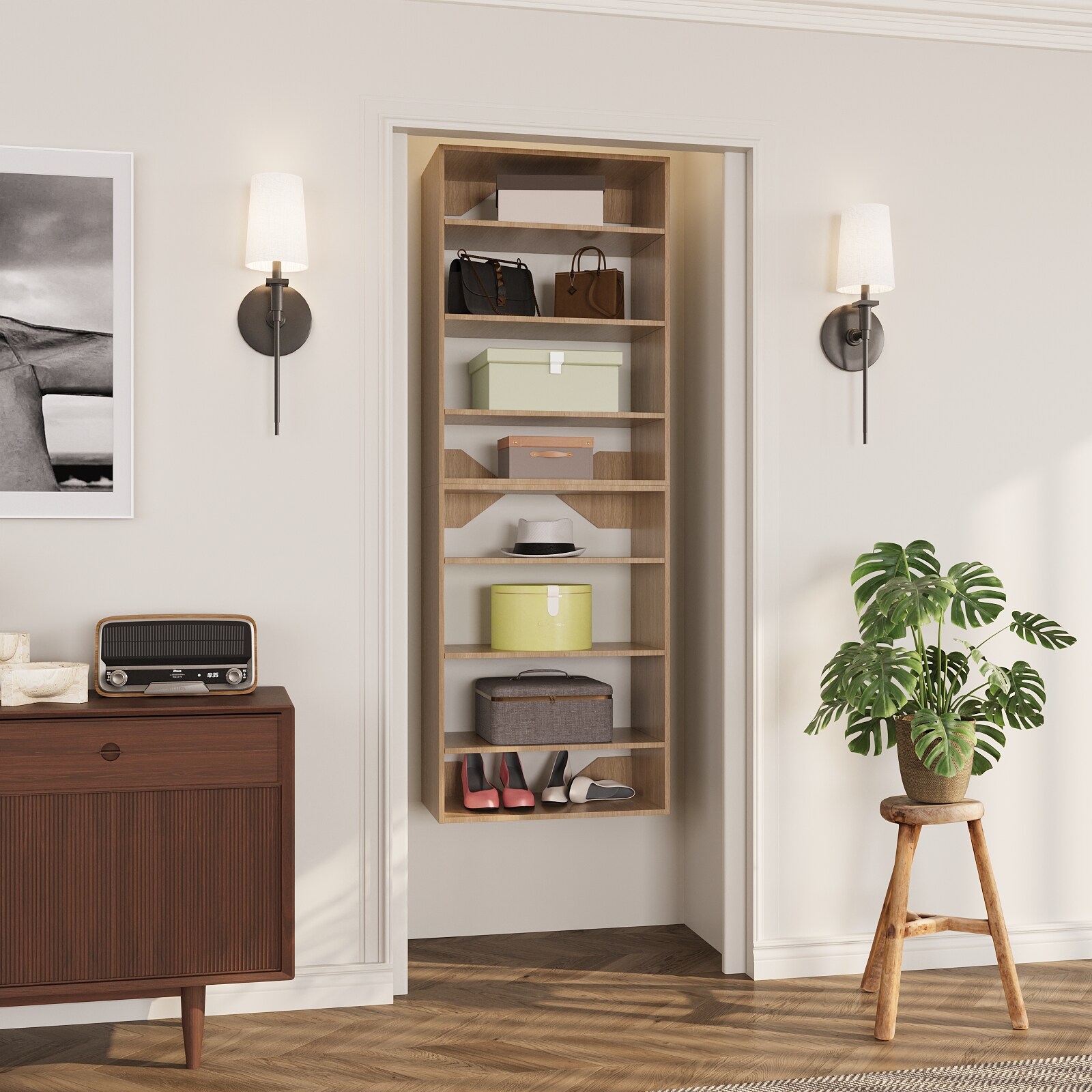 LOVMOR LO-MODEL10-7-ZJL Wood-Closet-Shelves - View #10