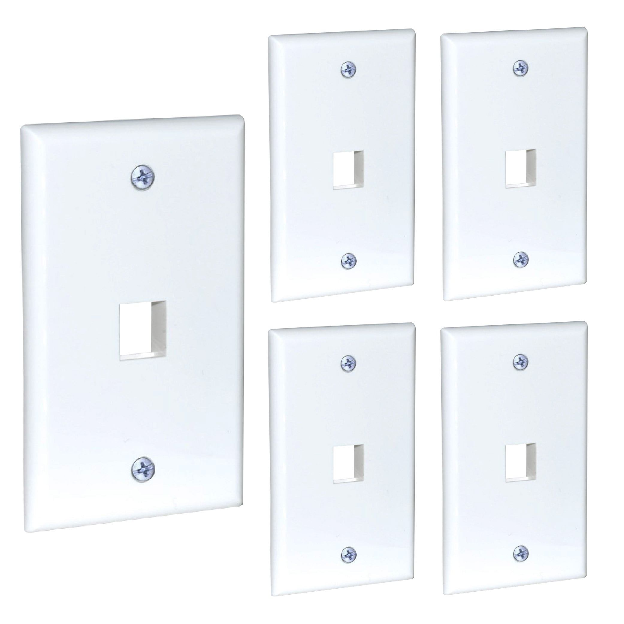 Newhouse Hardware QP1-WH-05 5 -Pack Plastic F-Type Coax Wall Jack