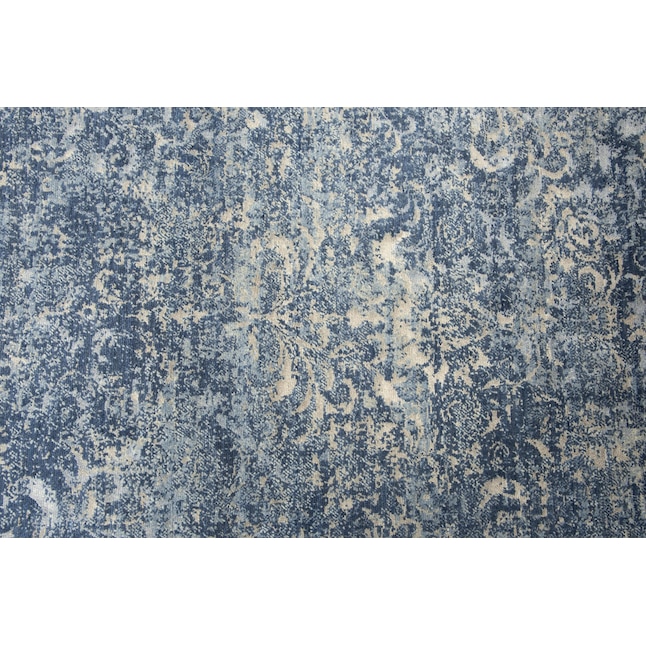 Alora Decor Essential 5 x 8 Wool Blue Indoor Floral/Botanical Mid ...
