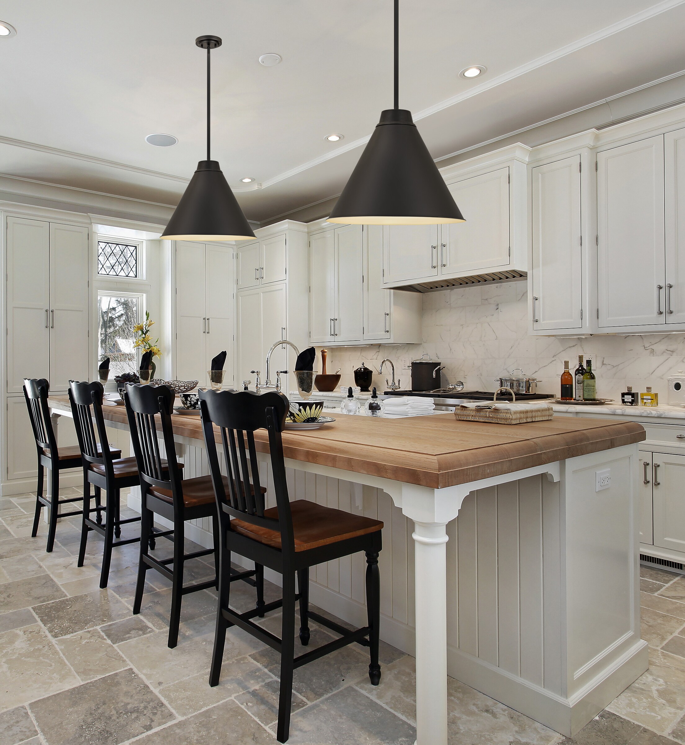 Eaton 18" Matte Black and Nickel Industrial Pendant Light