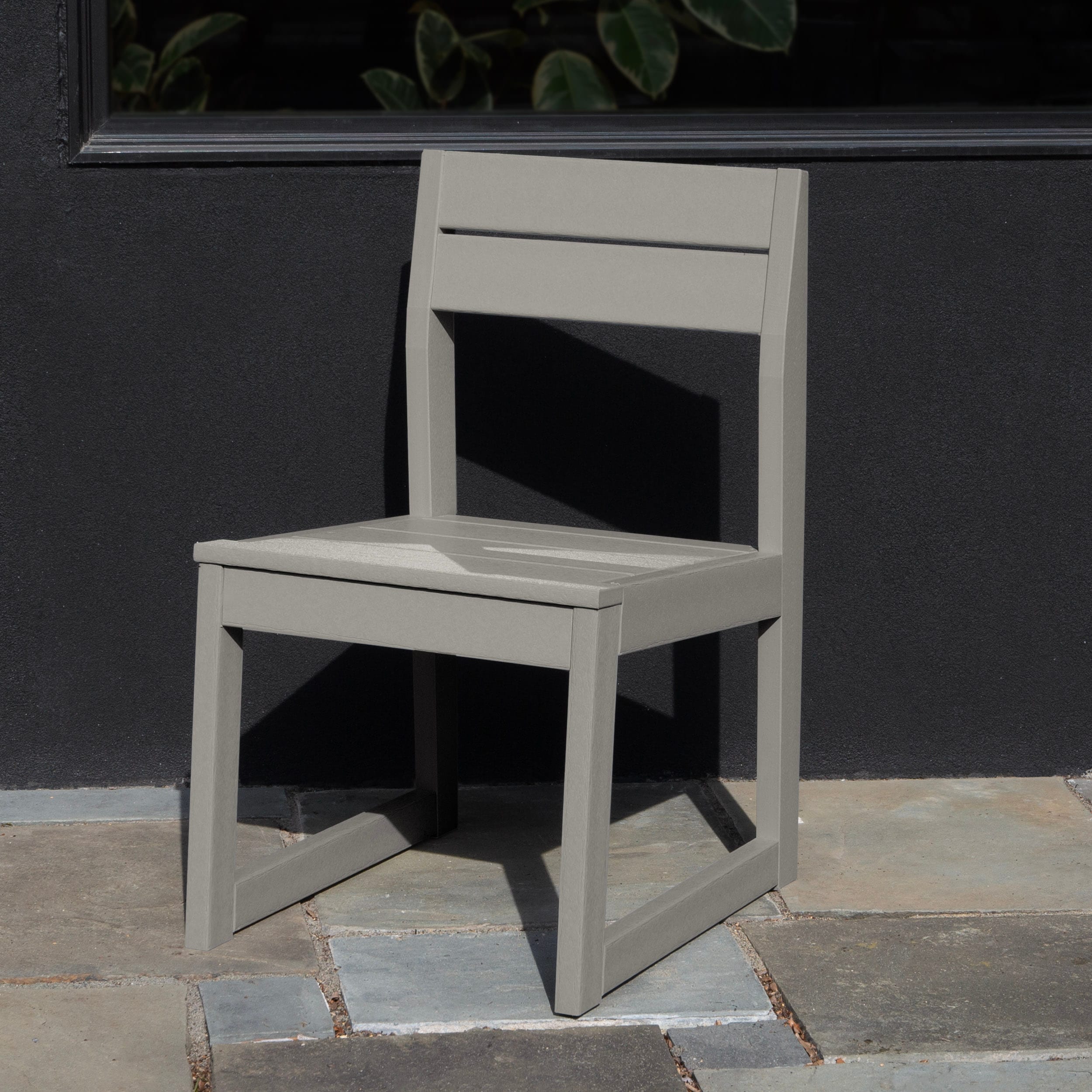 highwood BV-CHDH2-CGR Haven Cove Gray HDPE Frame Stationary Dining Chair with Slat Seat