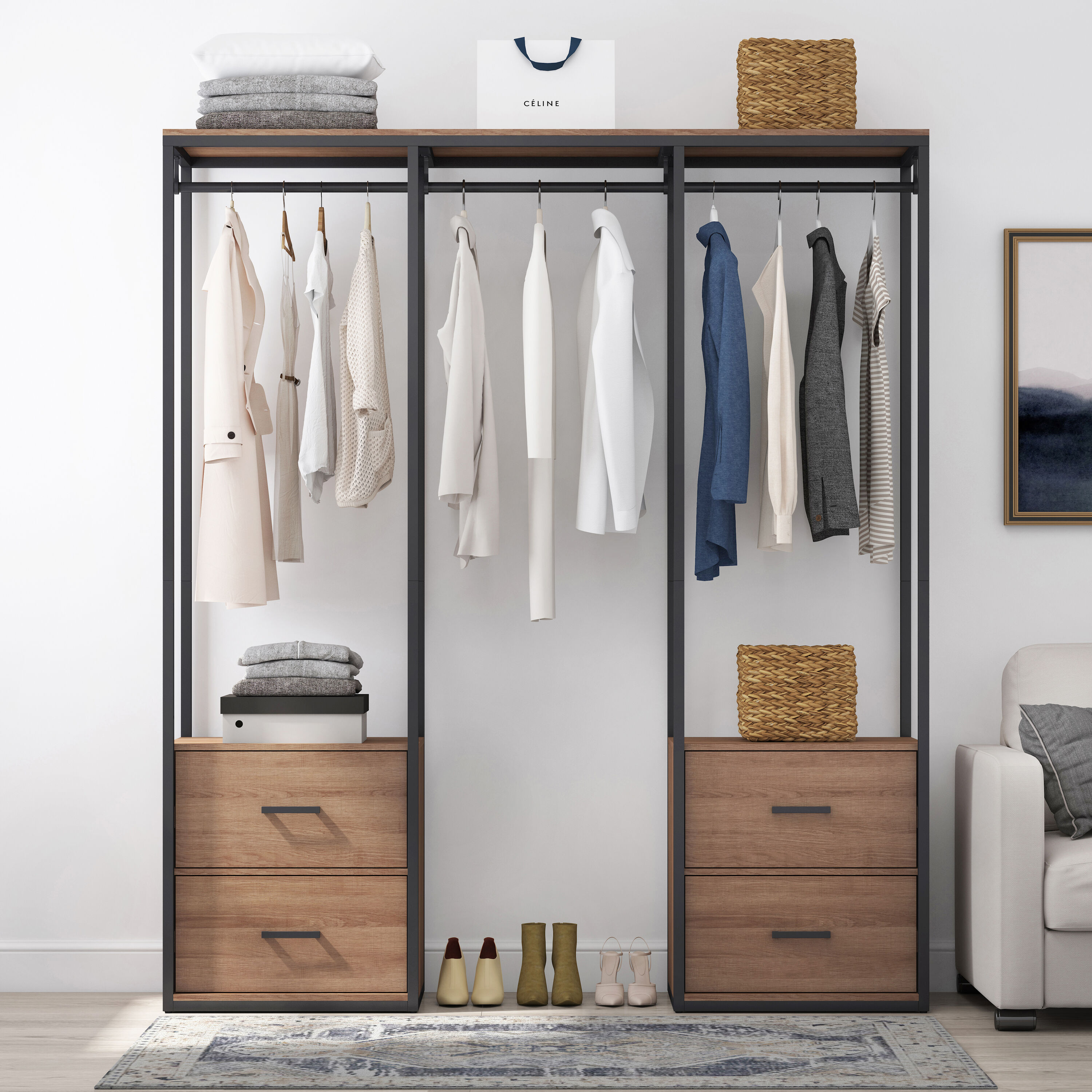 Shop Style Selections Camryn Clothing Rack Storage Solution at Lowes.com