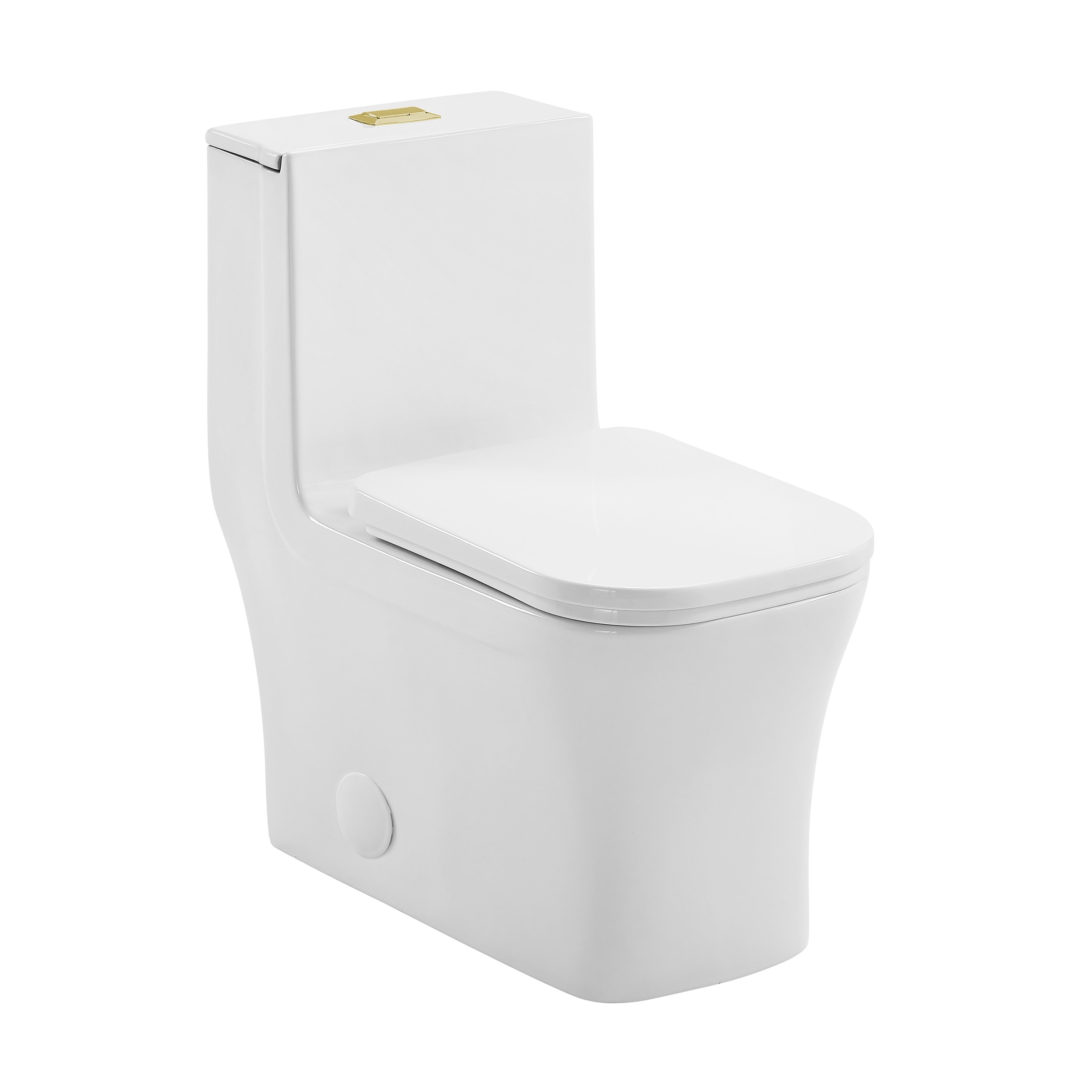 Swiss Madison SM-25-1TBAS08WH Bastille Glossy White Dual Flush Square Standard height Smart Soft Close 1-piece Toilet 12-in Rough-In 1.6 GPF