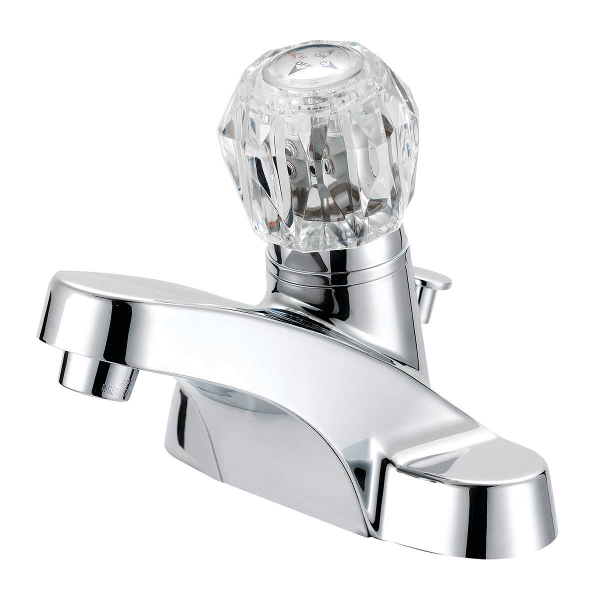 EZ-FLO 10116LF Prestige Chrome 4-in centerset 1-handle Low-arc Residential Handle Bathroom Sink Faucet with Drain with Deck Plate