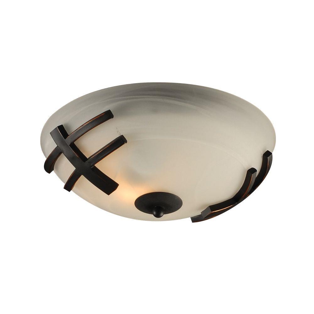 PLC Lighting 14870 ORB 1-Light 12-in Oil Rubbed Bronze Flush Mount Light