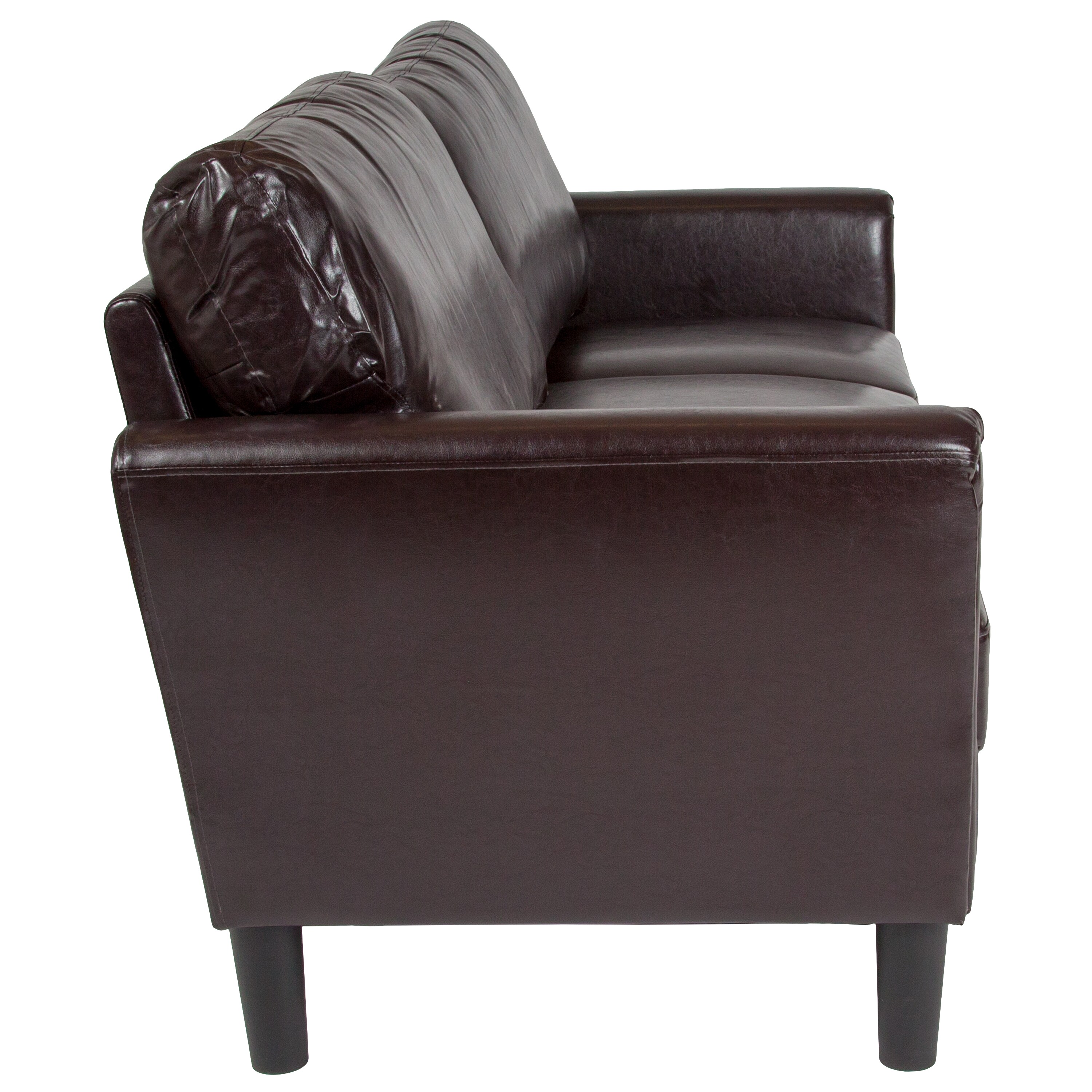 Flash Furniture Bari 73.25-in Modern Brown Leather Faux Leather 3 ...