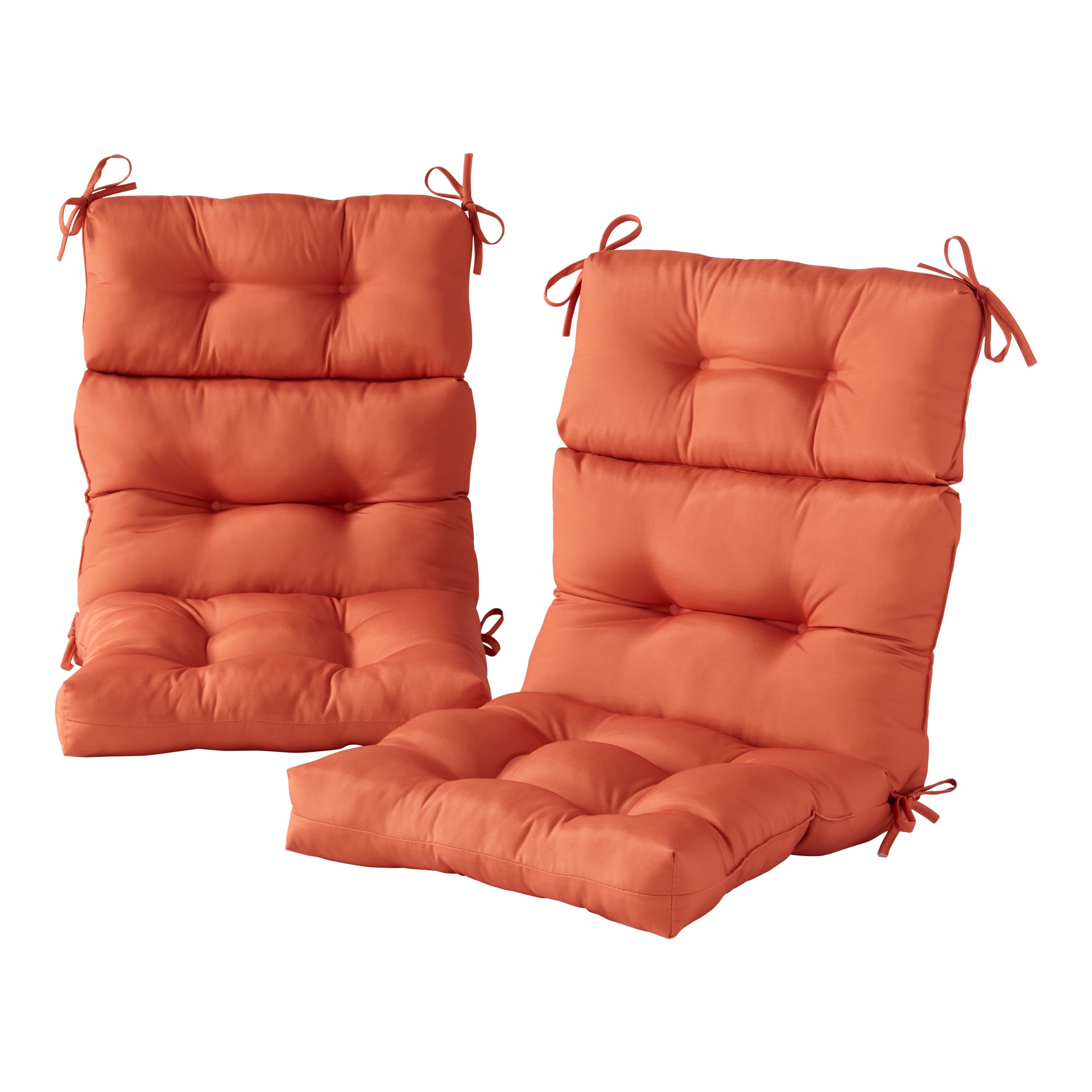 Greendale Home Fashions OC6809S2-RUST 20-in x 22-in 2 -Piece Rust High back patio chair cushion