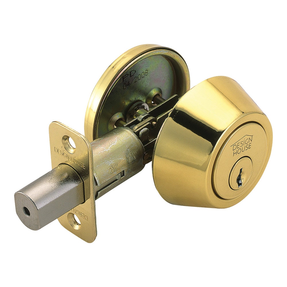 Design House 782763 Pro Pro Polished Brass Single Cylinder Deadbolt