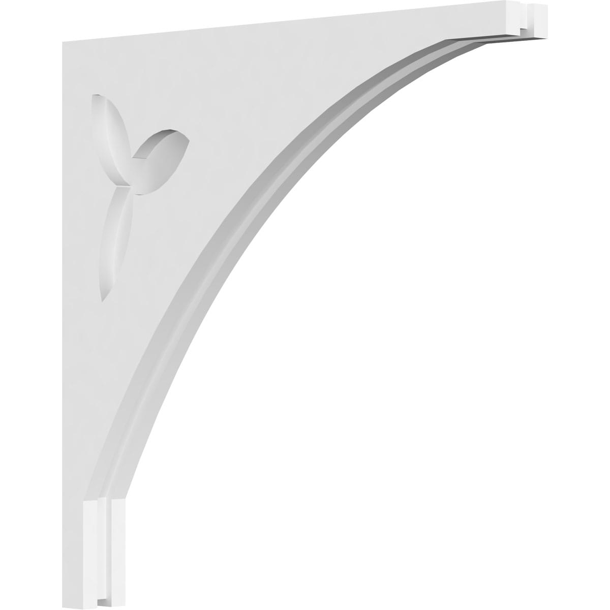 Ekena Millwork CORP01X18X18NA 1.875-in x 18-in x 18-in Naple Unfinished White PVC Paintable Corbel