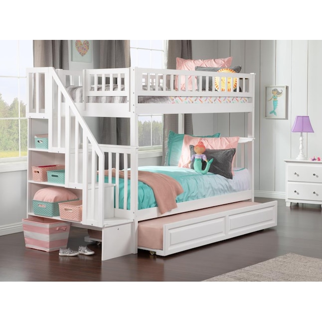 Atlantic Furniture Woodland Staircase, Staircase Twin Bunk Bed