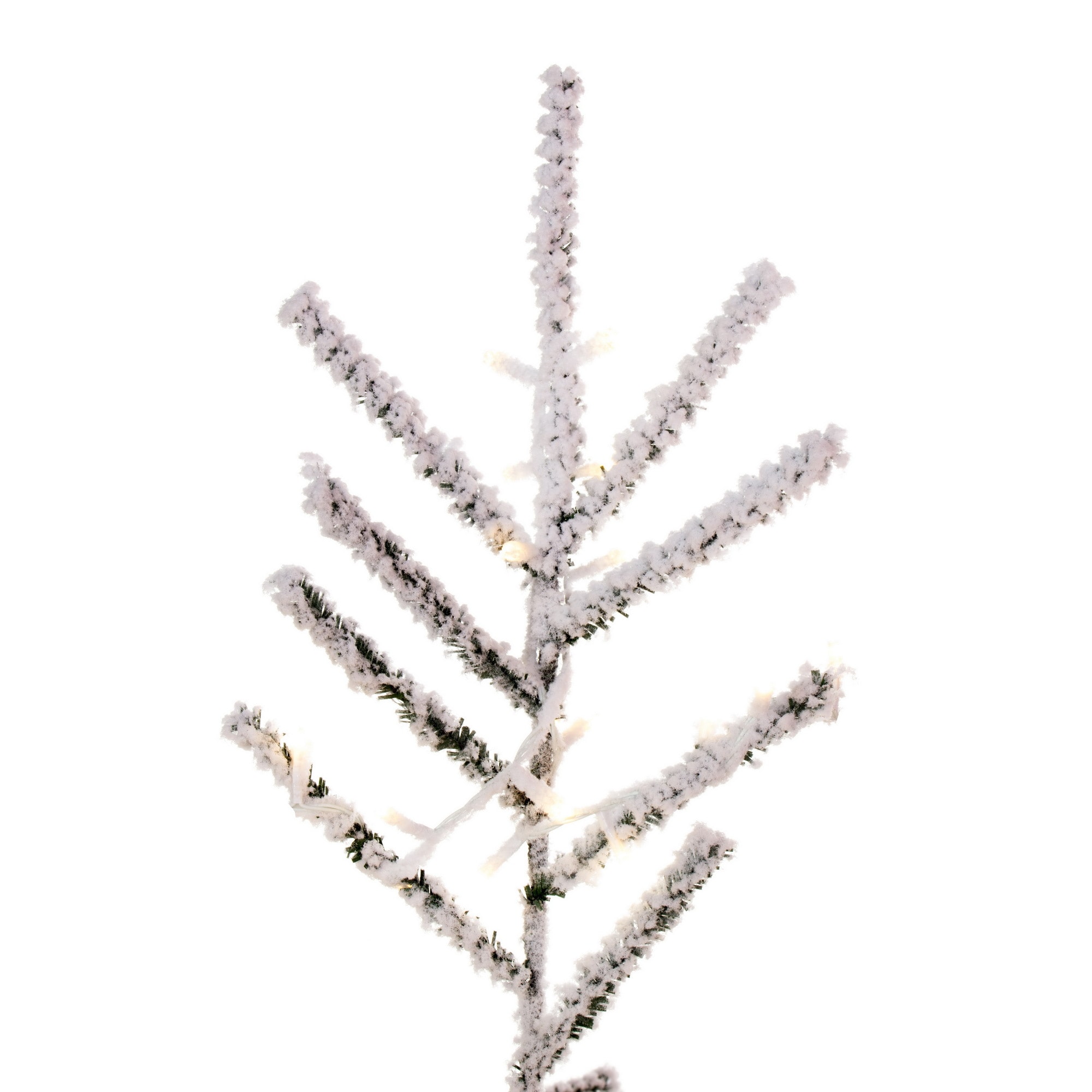 Vickerman 4.5-ft Pine Pre-lit Slim Flocked White Artificial Christmas ...