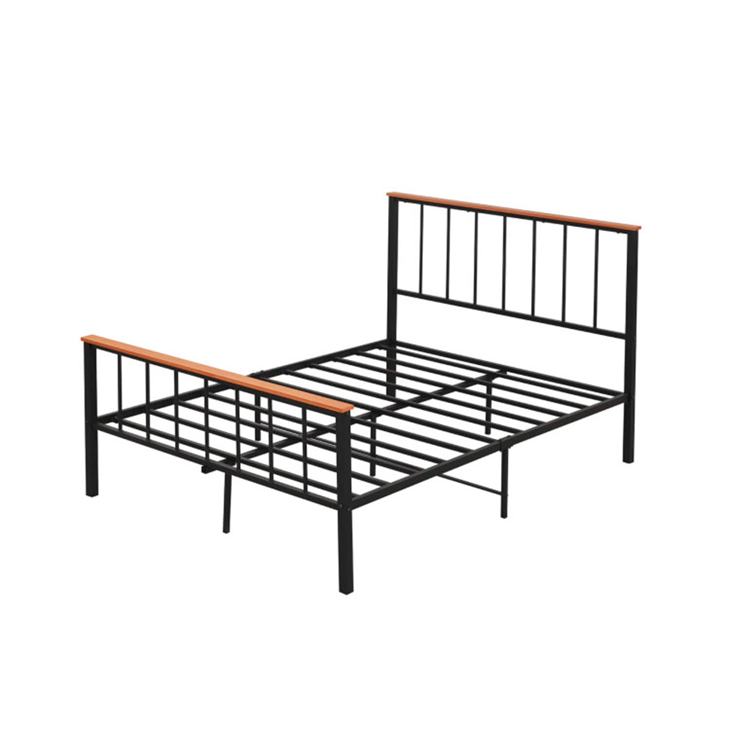GZMR BB1967-WHBL Full Bed Frame with Headboard and Footboard Black Full Metal Bed frame Bed