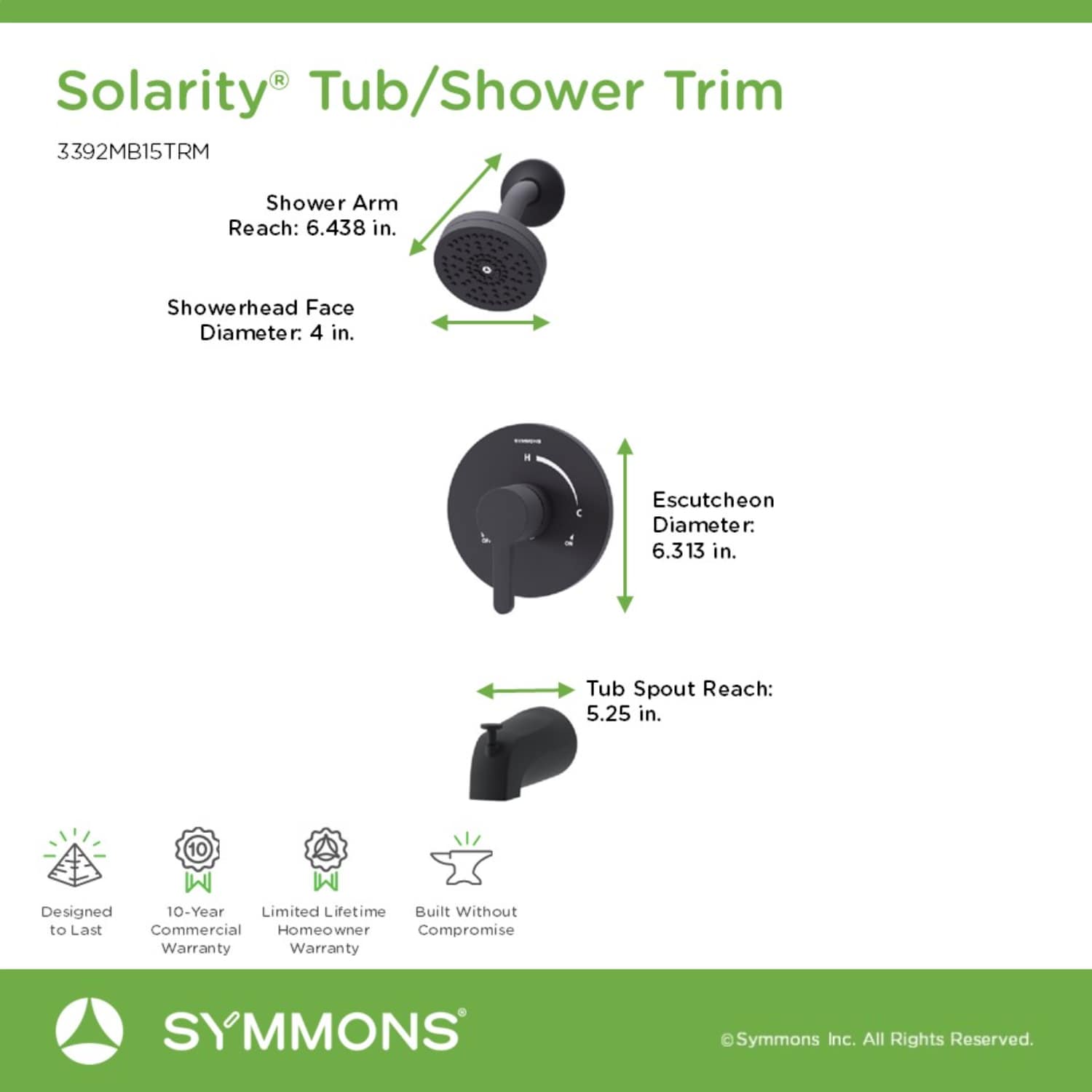 Symmons 3392MB15TRM Tub-Shower-Faucets - View #2