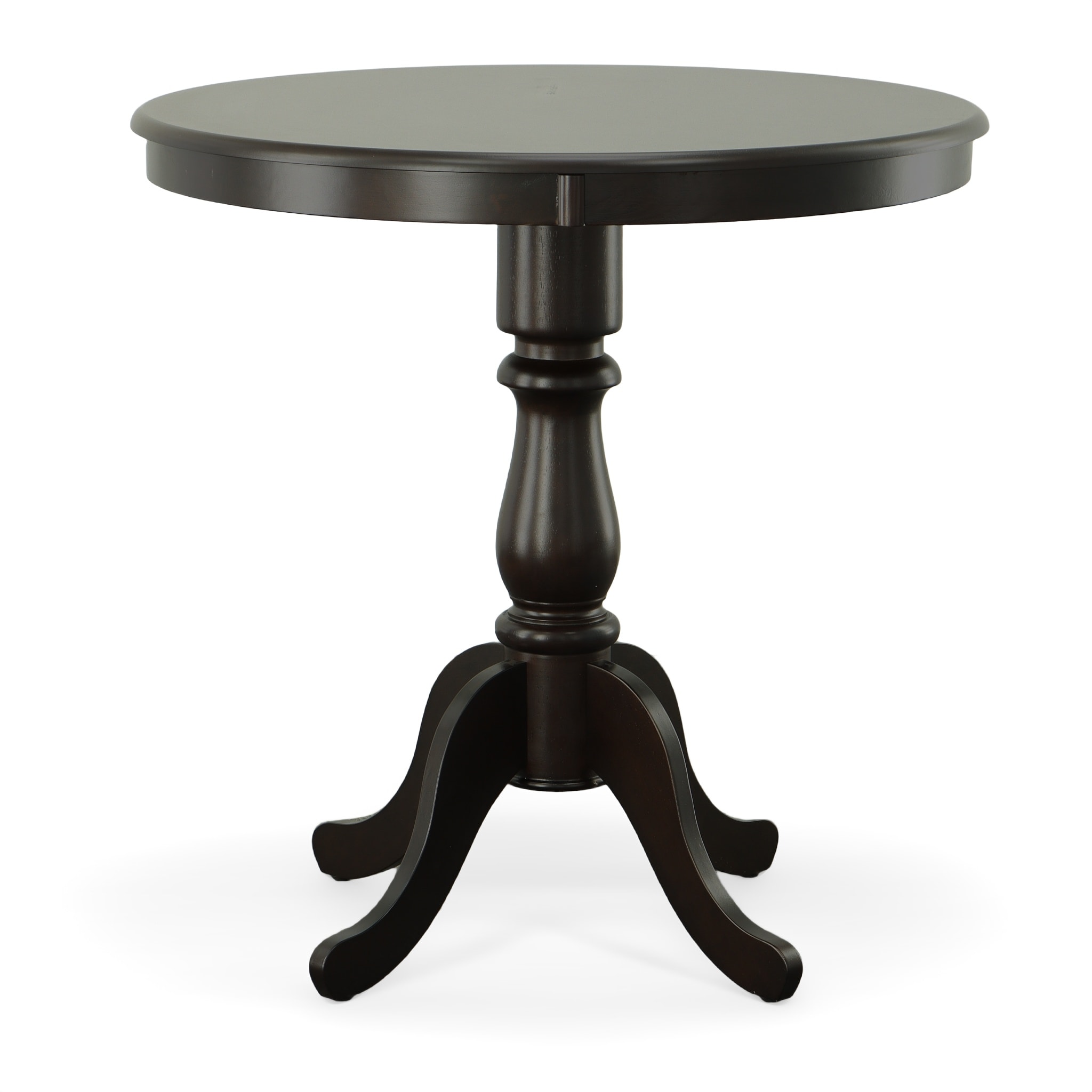 Carolina Cottage 3636B-ESP Briensfield Espresso Round Transitional Counter Table, Wood with Espresso Wood Pedestal Base 36-in L x 36-in H