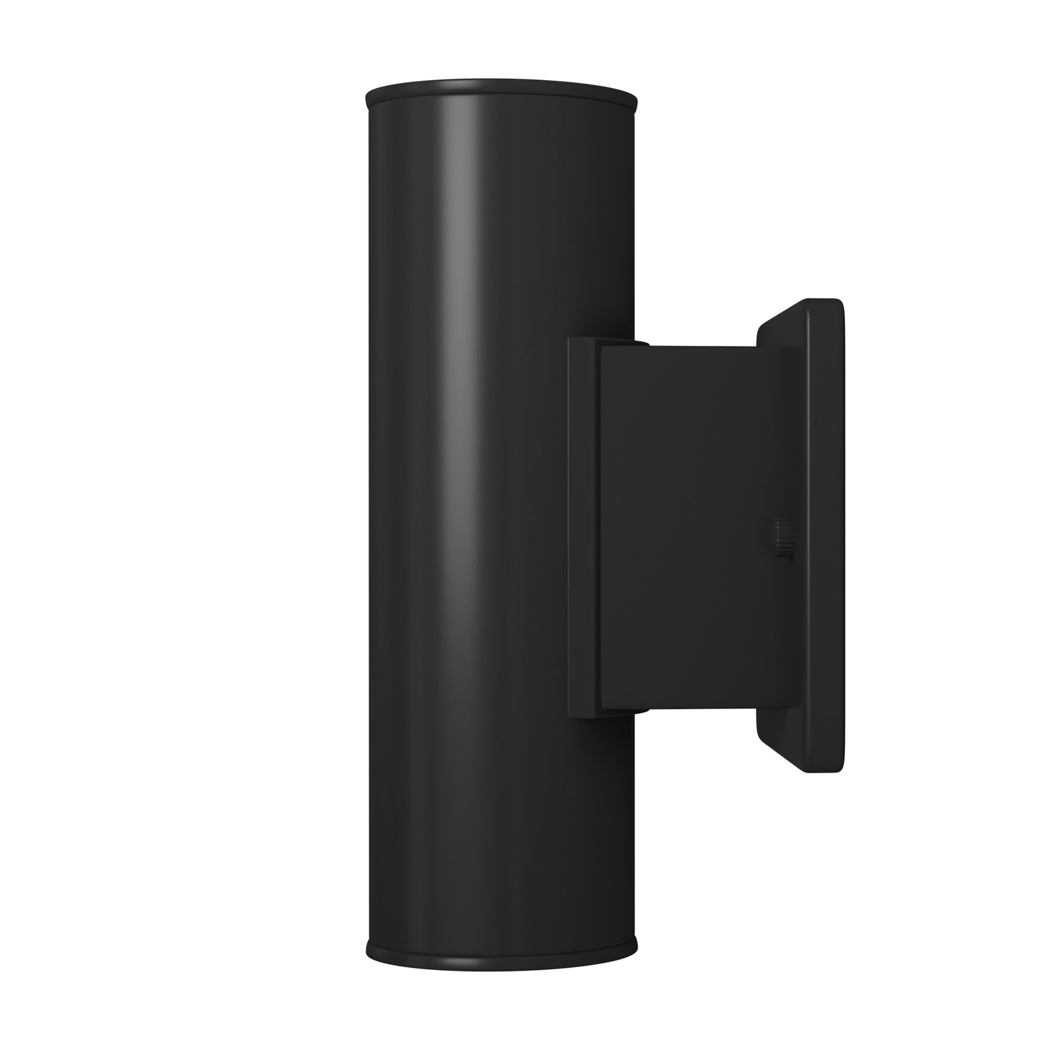 Riga Sleek Matte Black Cylinder Outdoor Wall Light