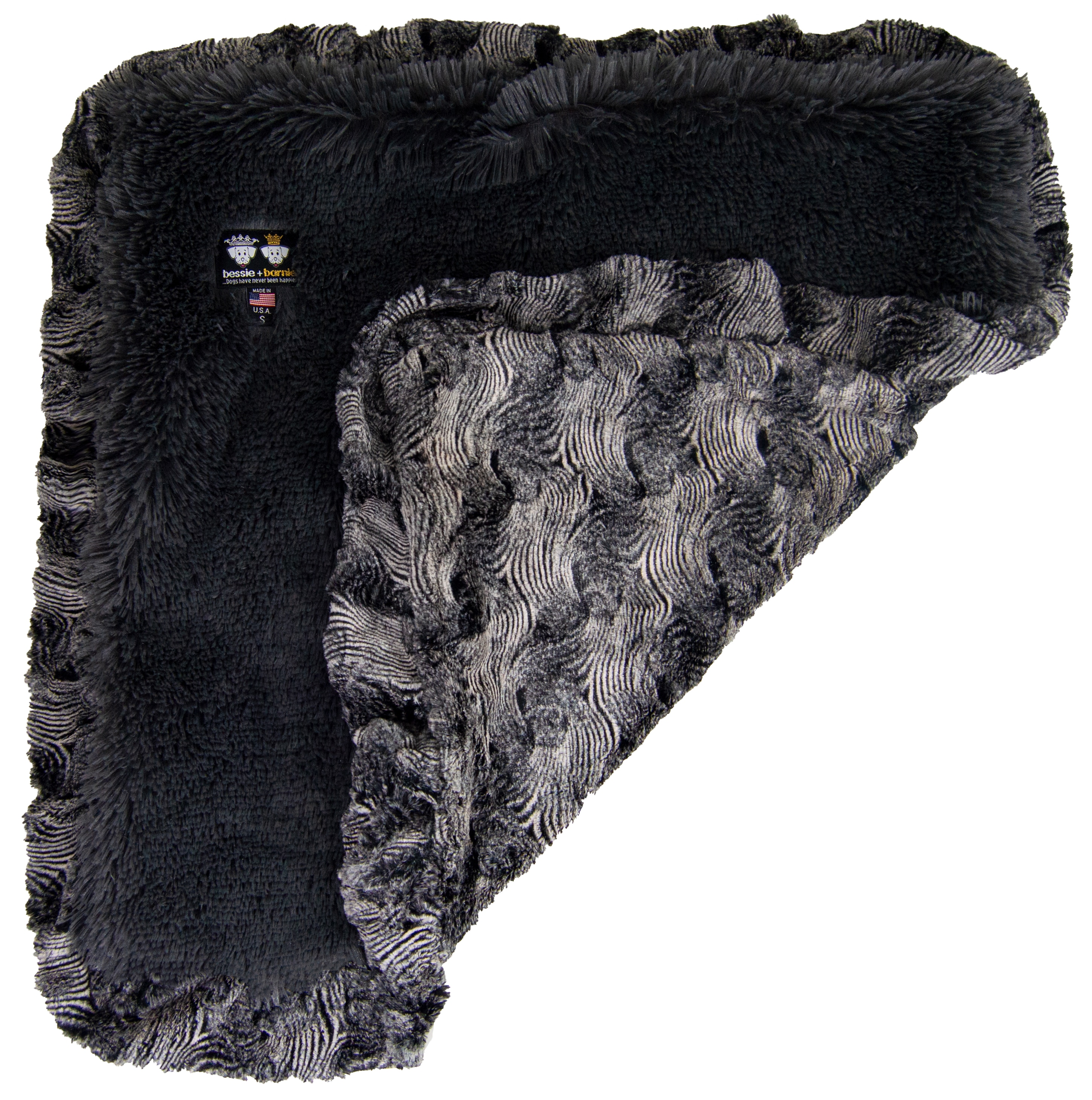 Bessie and Barnie BLNKTZ-ASWHG-LG Square Gray Polyester Bolster Dog Bed ( Medium )