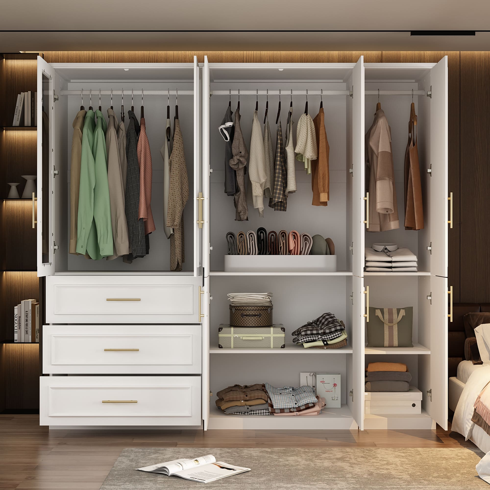 FUFU&GAGA KF020365+366+367 Modern Wardrobe White Armoire